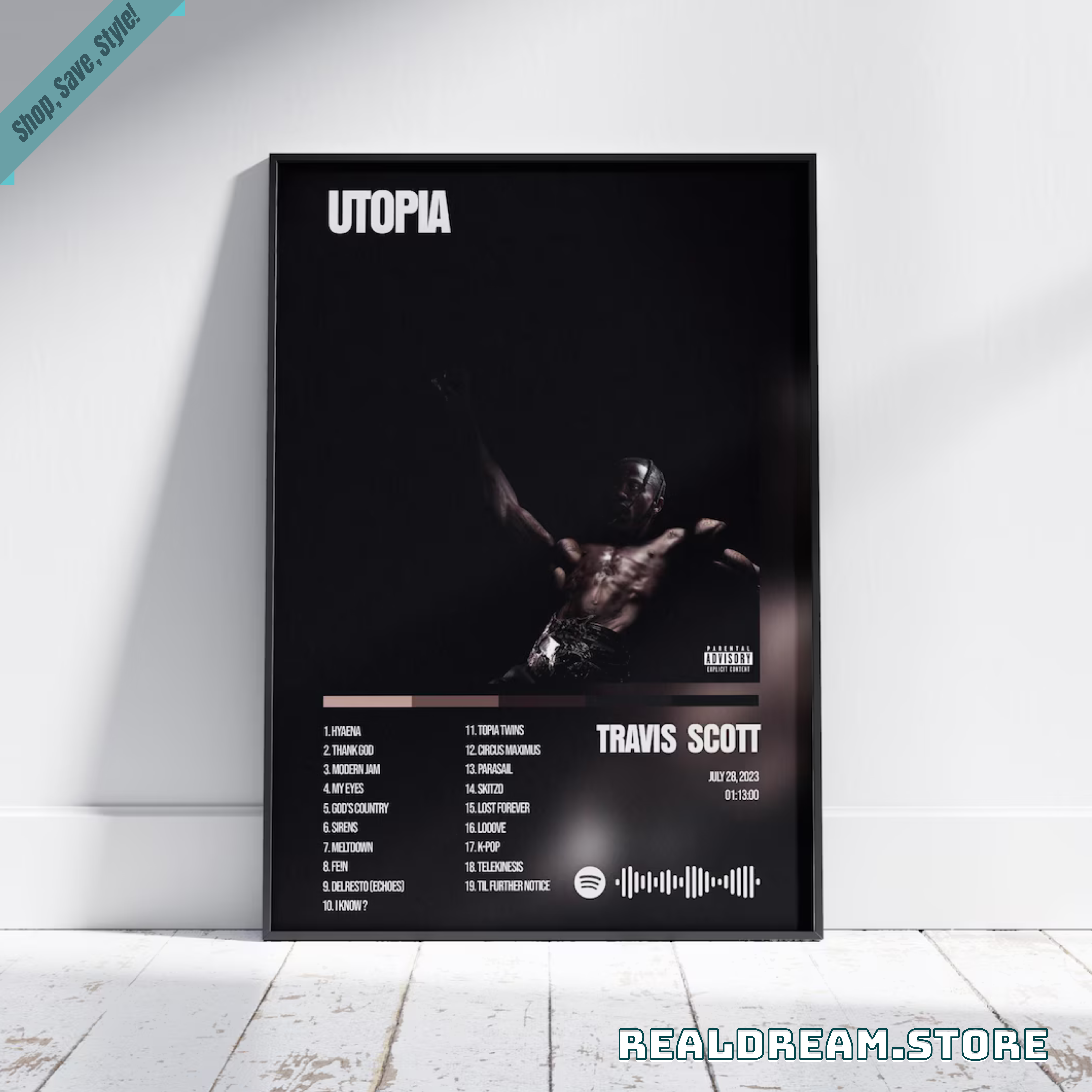 Utopia Poster Travis Scott Album Cover - Print Dark Futuristic Rap Wall Art