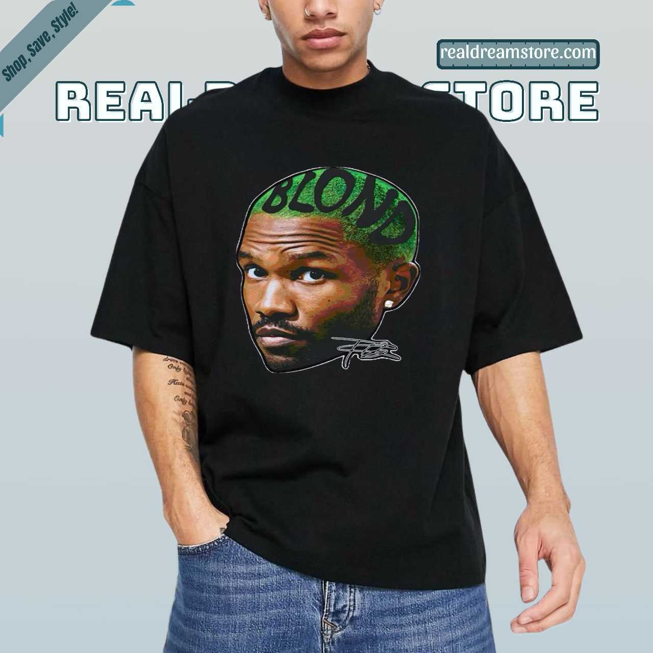 Frank Ocean Blonde Album Tshirt - Frank Ocean With Signature Tee Frank Ocean Blonde Album Tshirt - Frank Ocean With Signature Tee