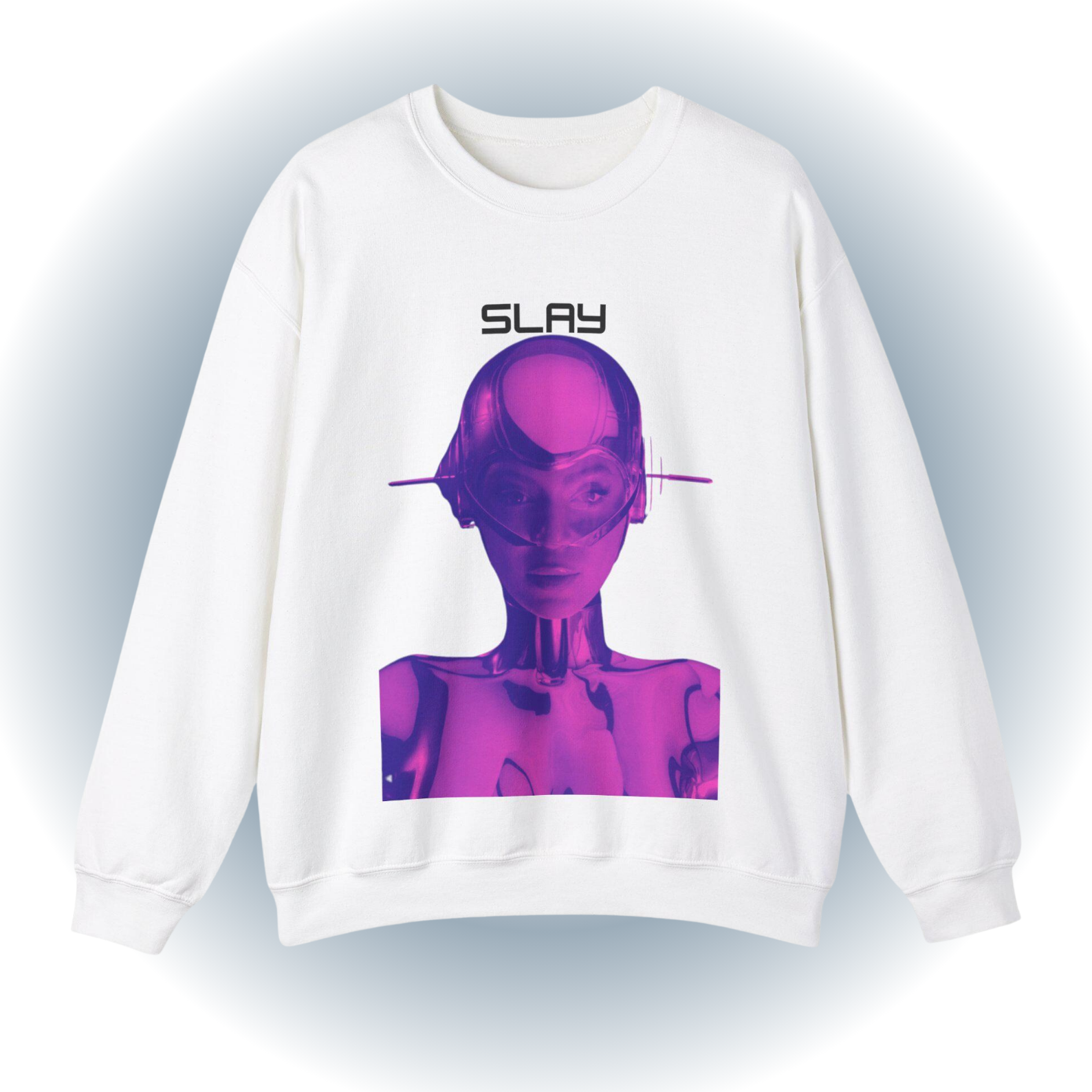 Slay Cyberpunk Sweatshirt - Futuristic Streetwear Slay Cyberpunk Sweatshirt - Futuristic Streetwear
