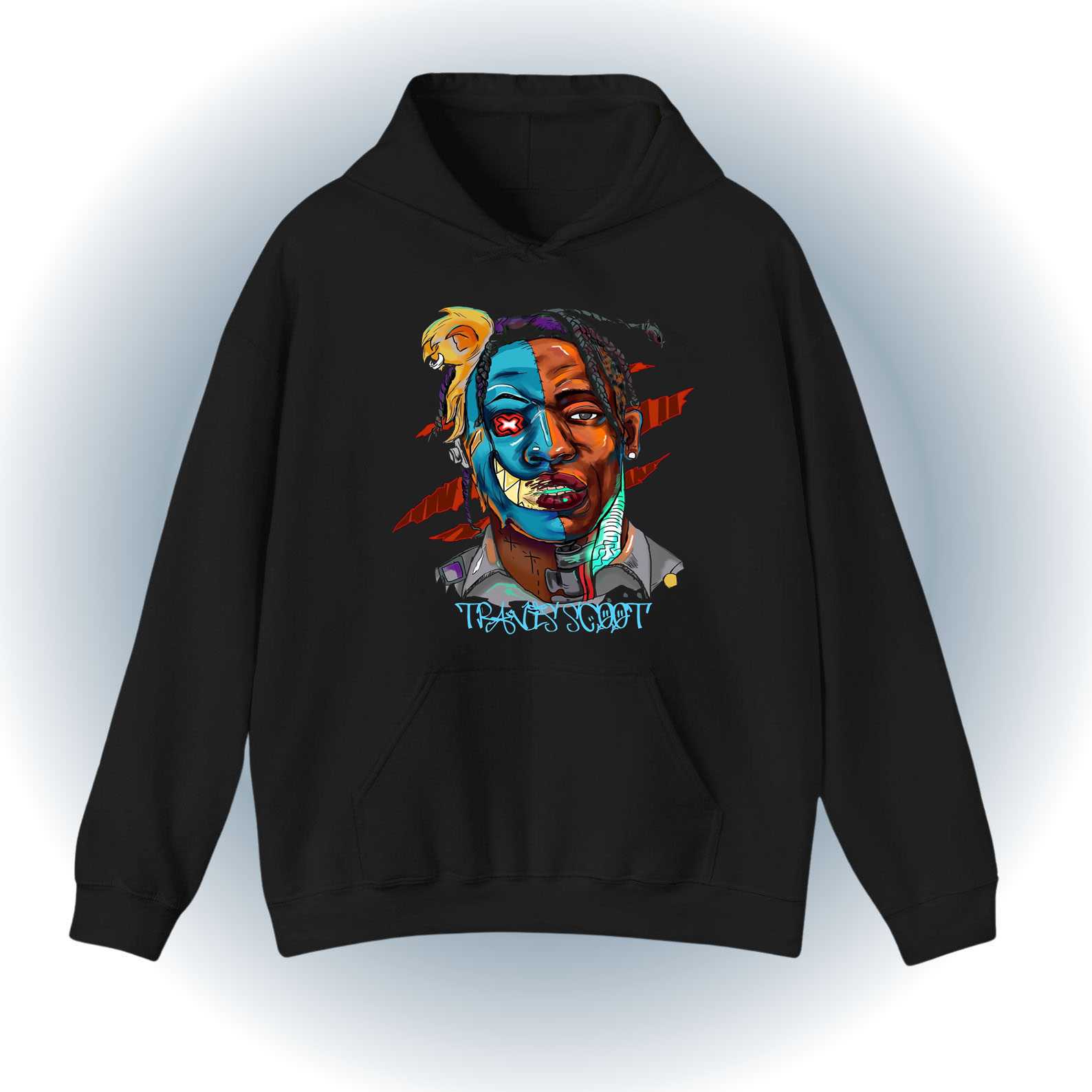 Travis Scott Utopia - Psychedelic Split Face Hoodie Travis Scott Utopia - Psychedelic Split Face Hoodie