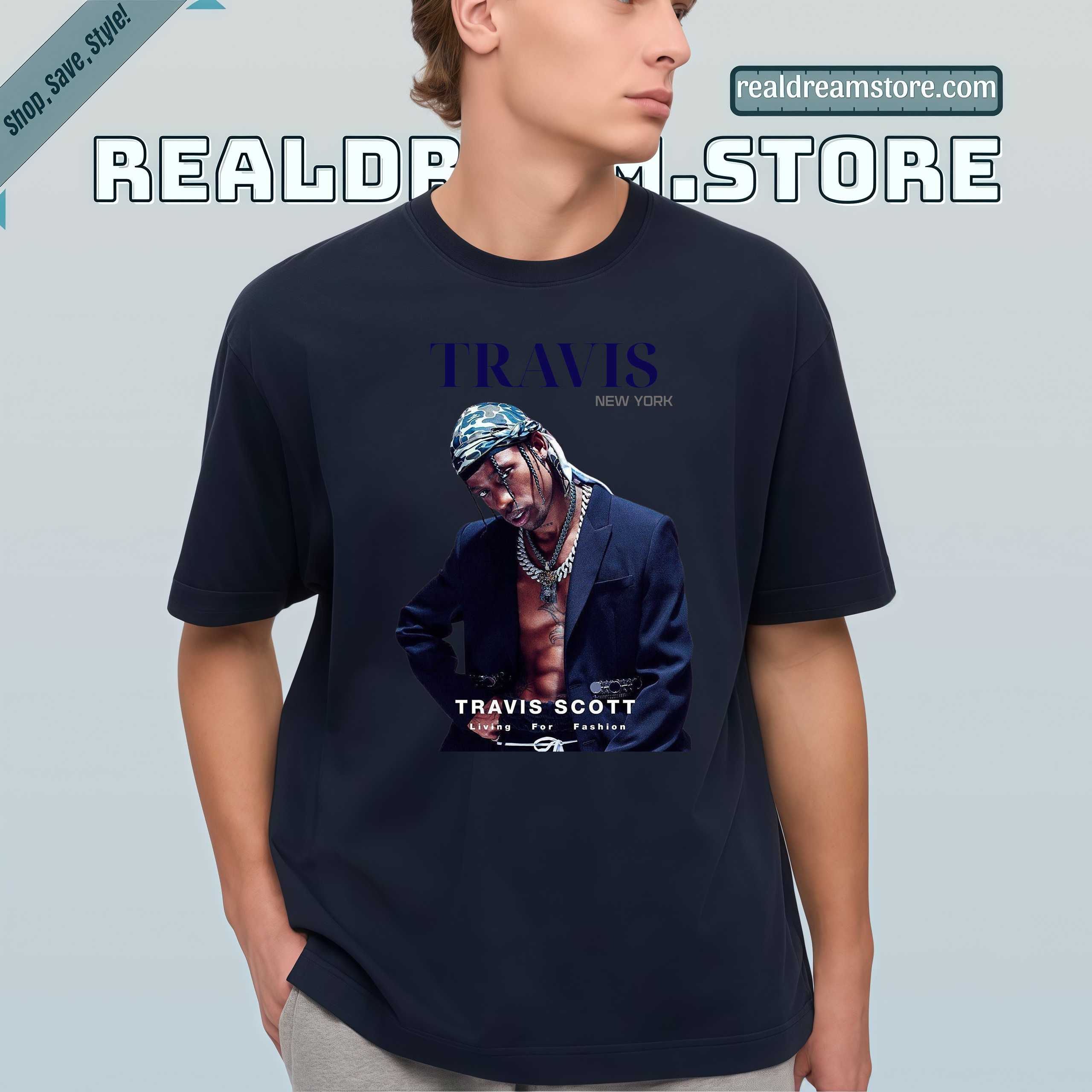 Travis Scott Living For Fashion Tshirt - Travis Fashion Dark Color Tee Travis Scott Living For Fashion Tshirt - Travis Fashion Dark Color Tee