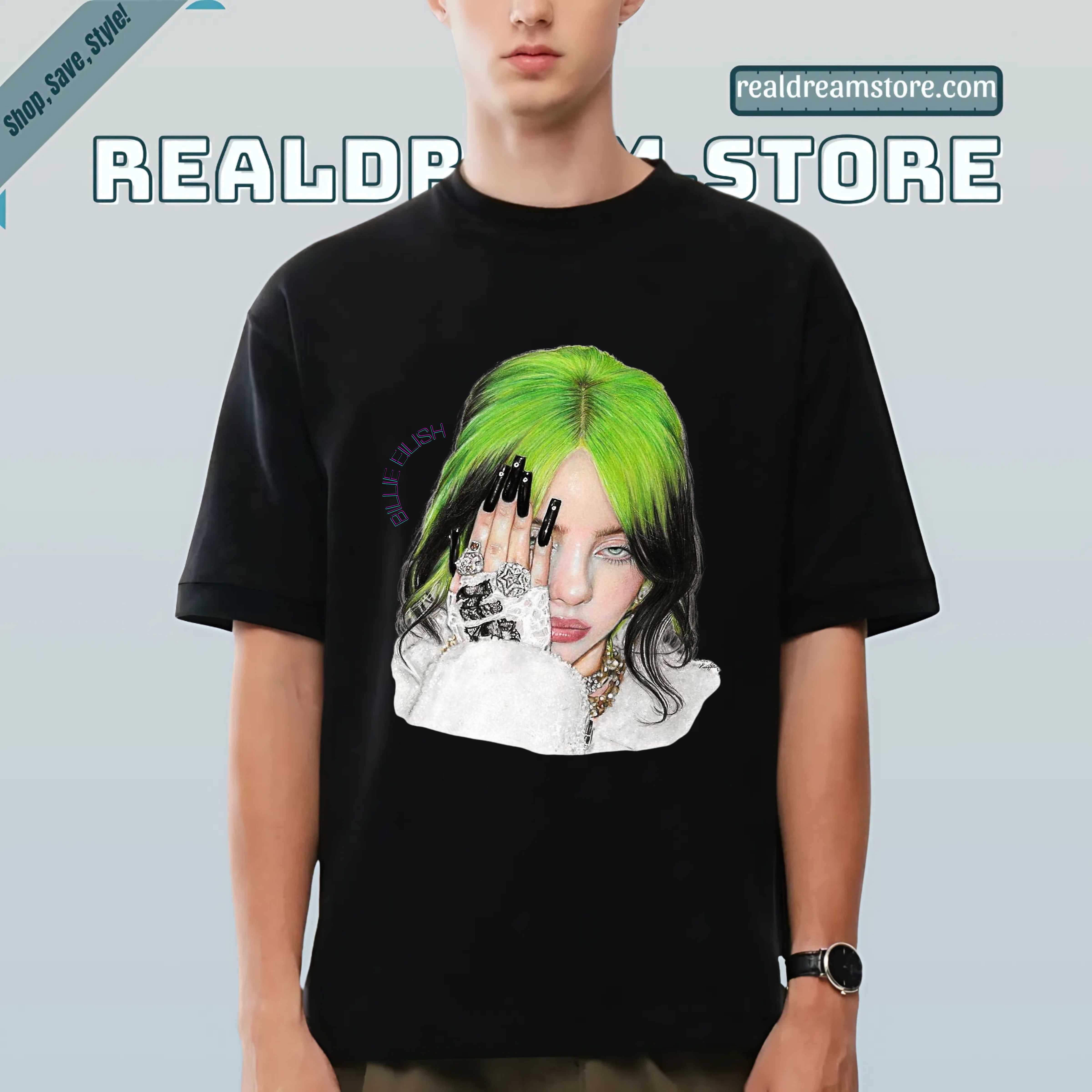 Billie Eilish Electric Tee - Billie Eilish Cool Dark Color Tshirt Billie Eilish Electric Tee - Billie Eilish Cool Dark Color Tshirt
