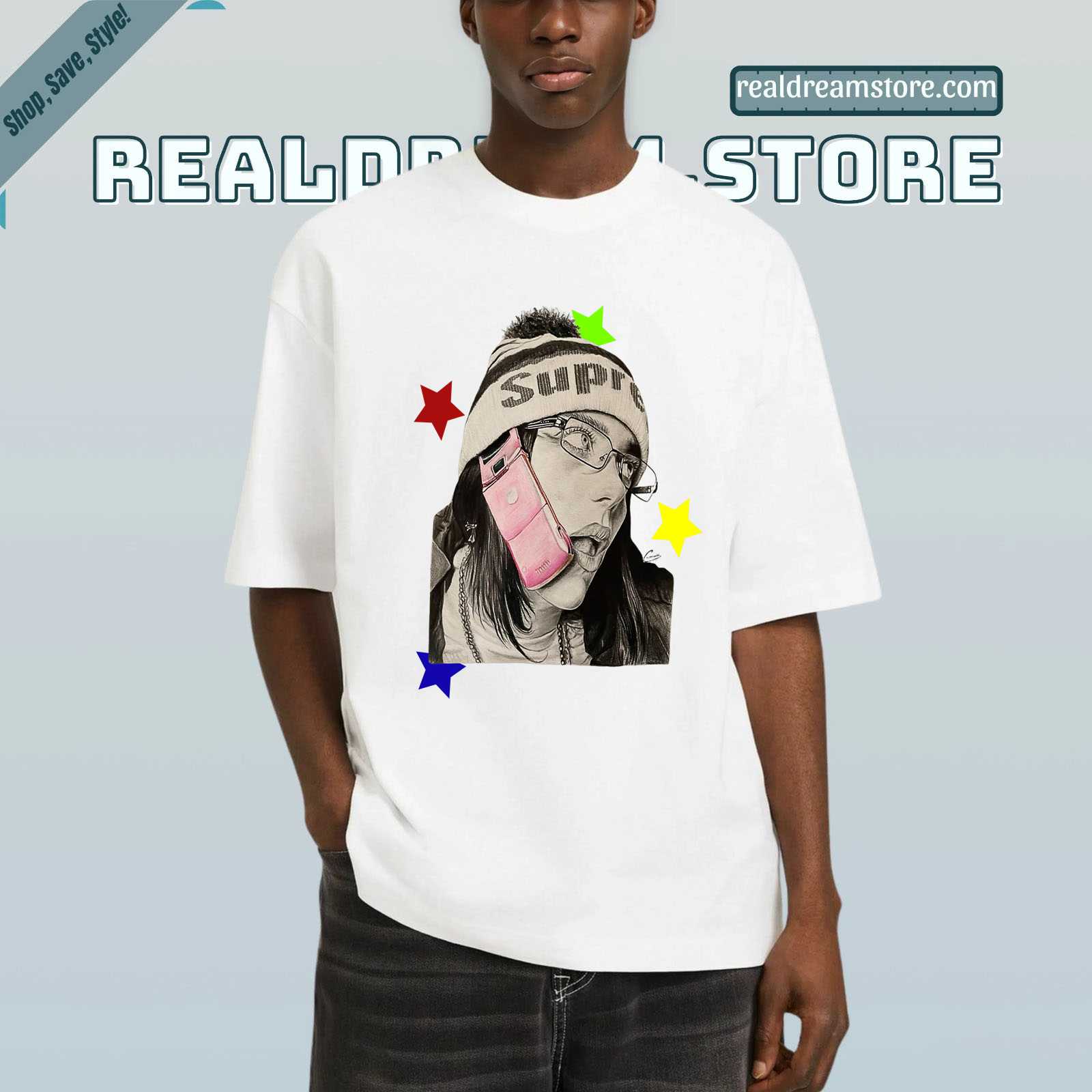 Billie Eilish Pop Star Tee - 90s Cool Calling Tshirt Billie Eilish Pop Star Tee - 90s Cool Calling Tshirt