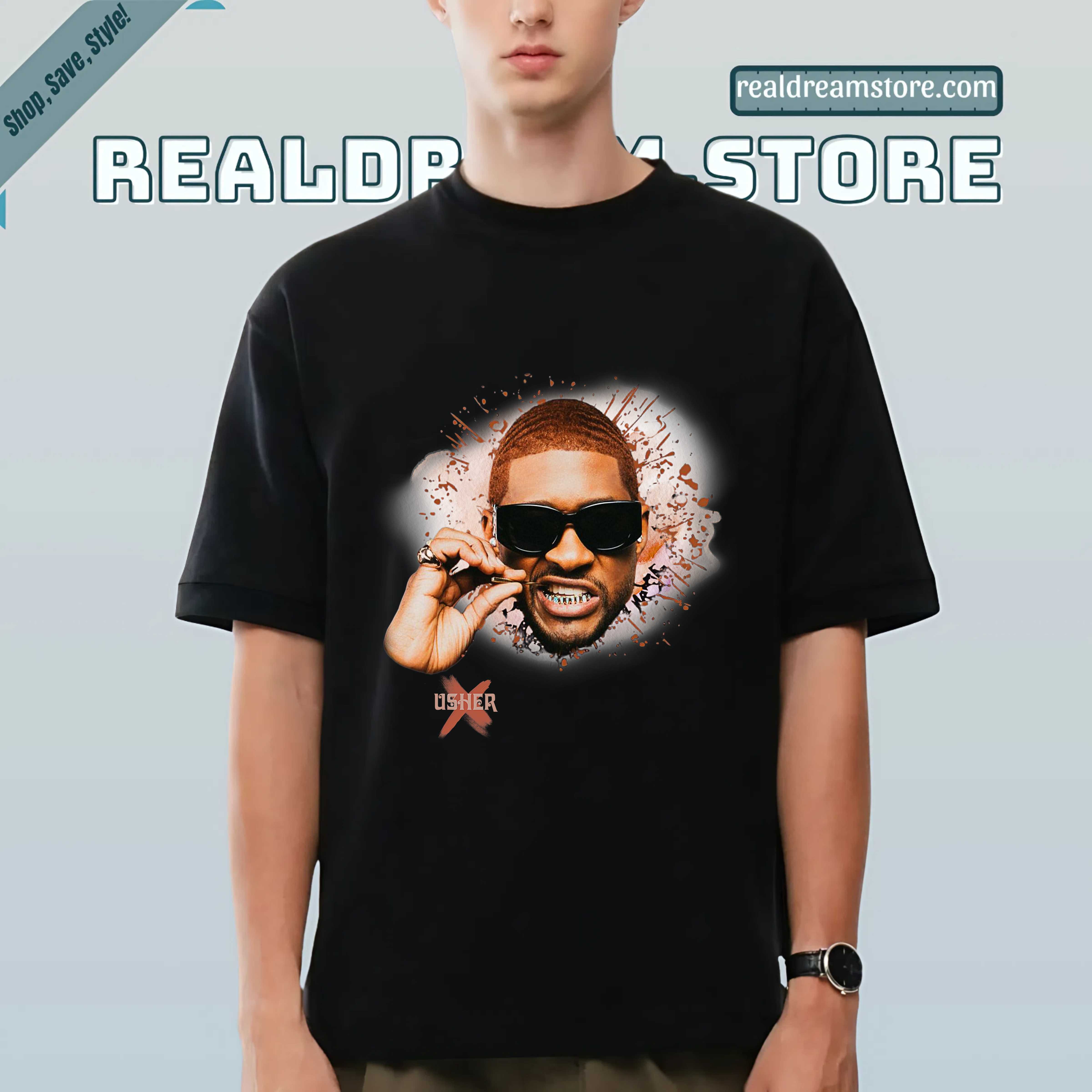 Usher X Street Icon Tee - Official Usher Urban Dark Color Tshirt
