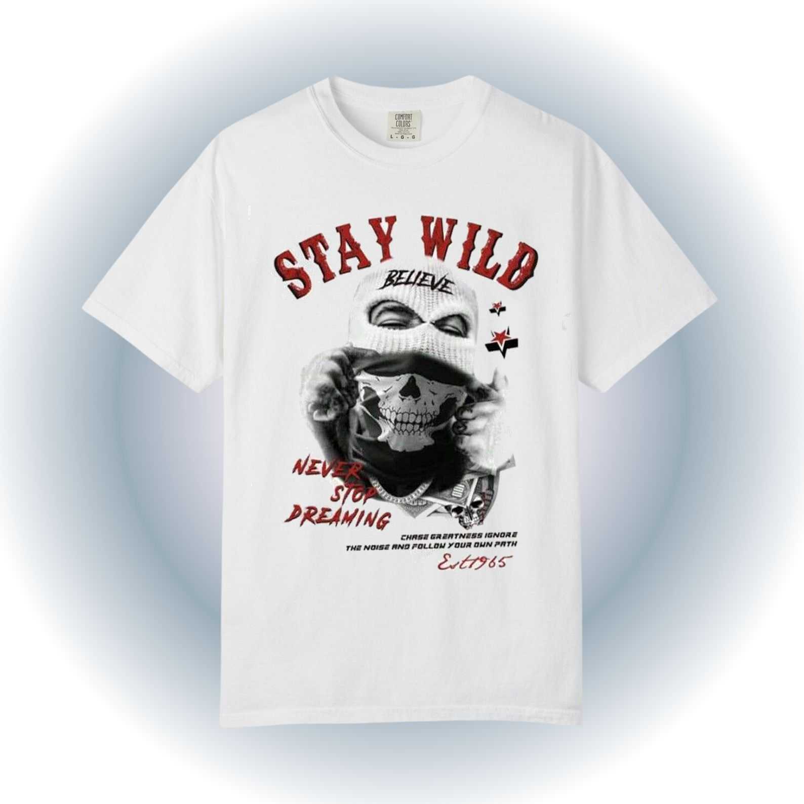 Stay Wild T Shirt – Skull Mask T Shirt