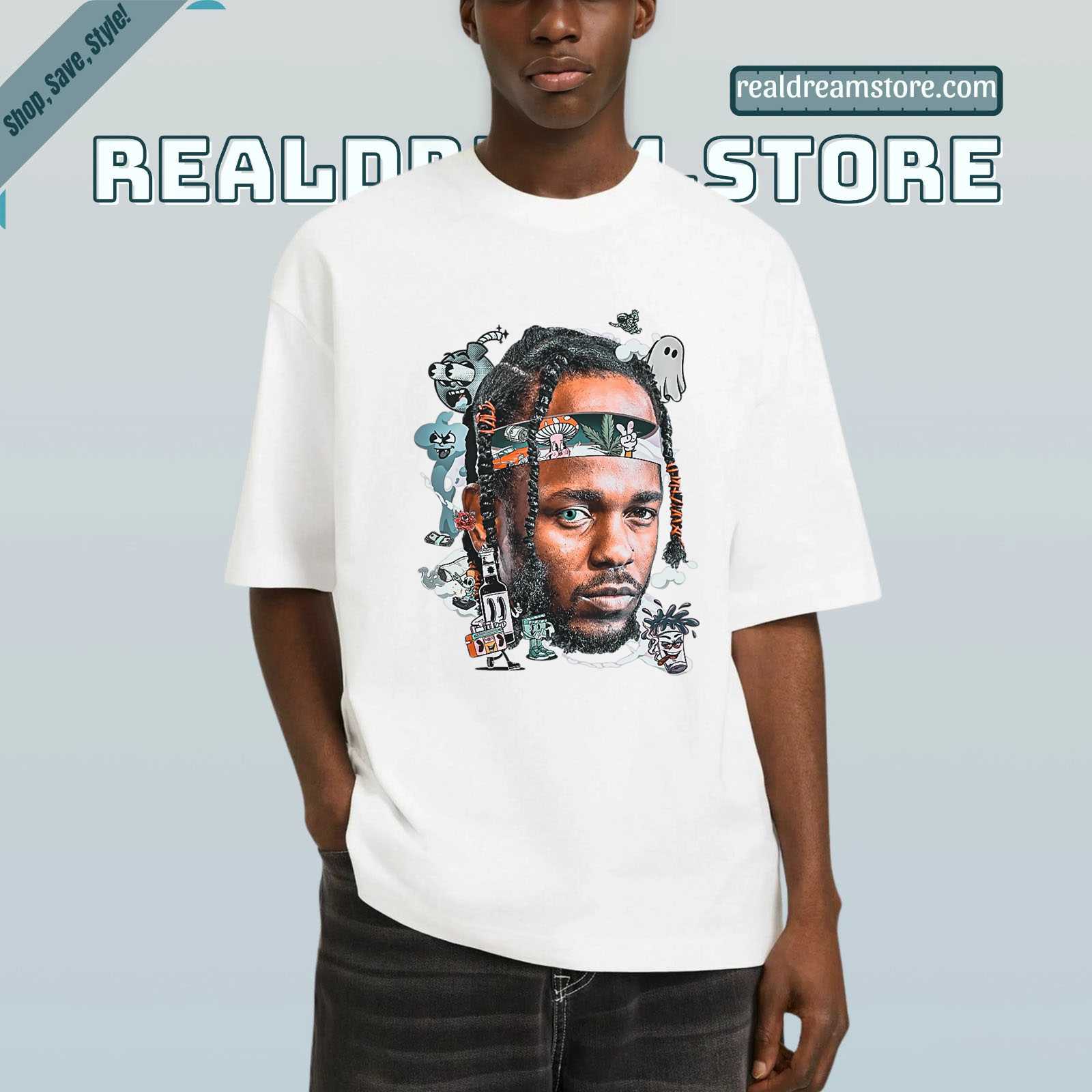 Kendrick Lamar Cartoon Fusion Kendrick Lamar Tshirt - Psychedelic Graphic Tee Kendrick Lamar Cartoon Fusion Kendrick Lamar Tshirt - Psychedelic Graphic Tee