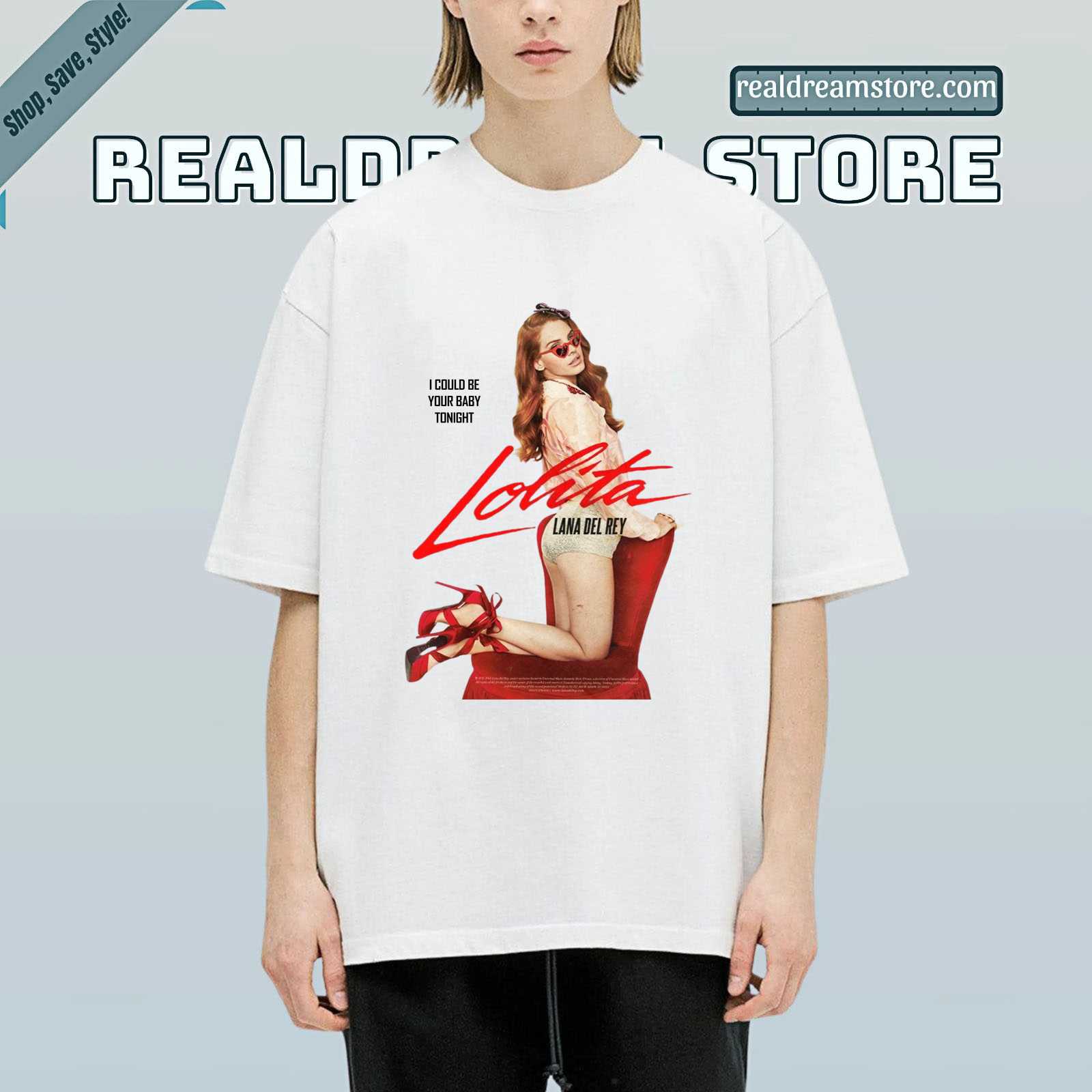 Lolita Lana Tee - Red Heart Glasses Vintage Shirt Lolita Lana Tee - Red Heart Glasses Vintage Shirt