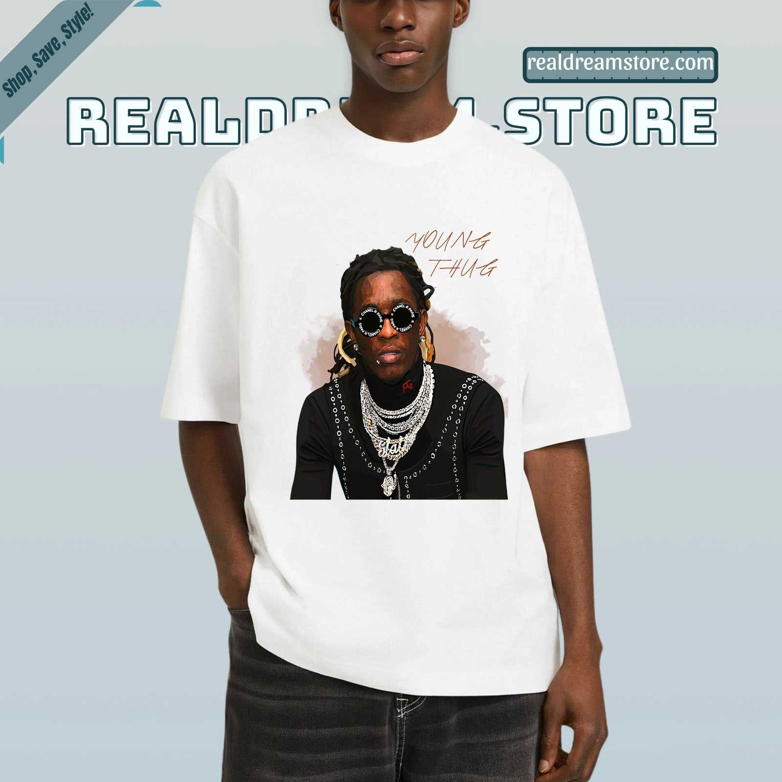 Young Thug Chanel Shades Tee - Hip Hop Icon Graphic Tee