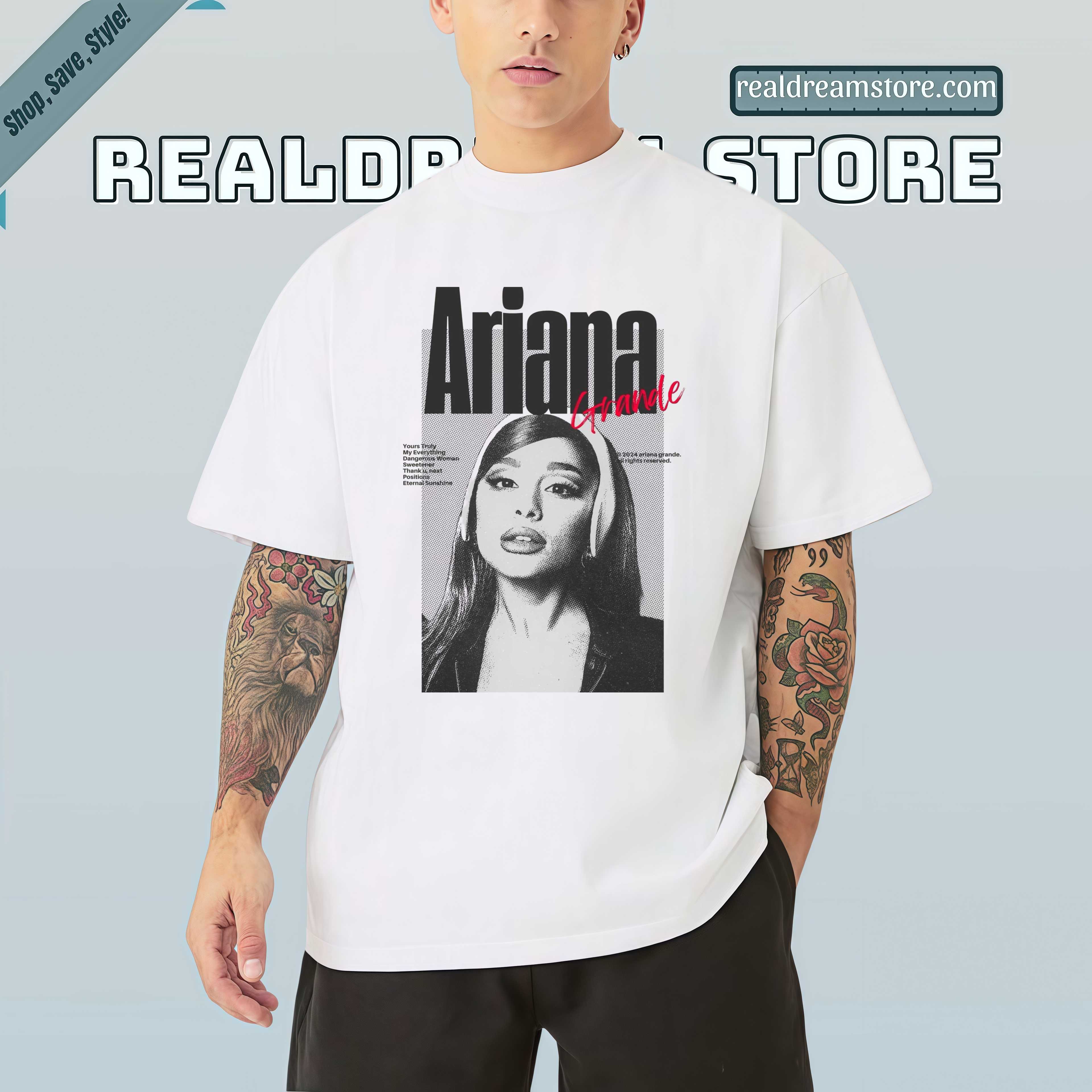 Ariana Grande Legacy Tee - Pop Icon Retrospective Shirt Ariana Grande Legacy Tee - Pop Icon Retrospective Shirt