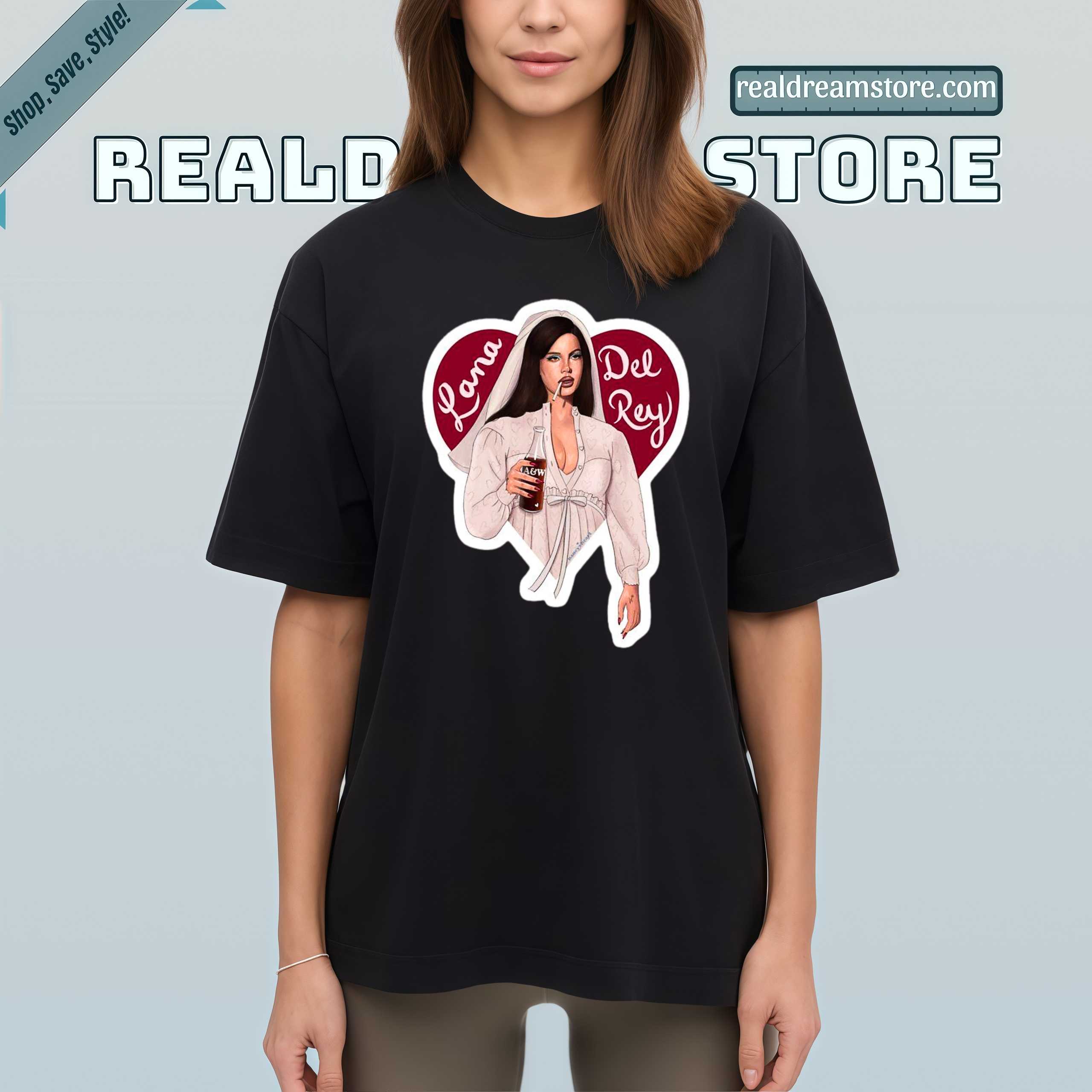 Bride With A&w Tee - Lana Del Rey Retro Dark Color Tee Bride With A&w Tee - Lana Del Rey Retro Dark Color Tee