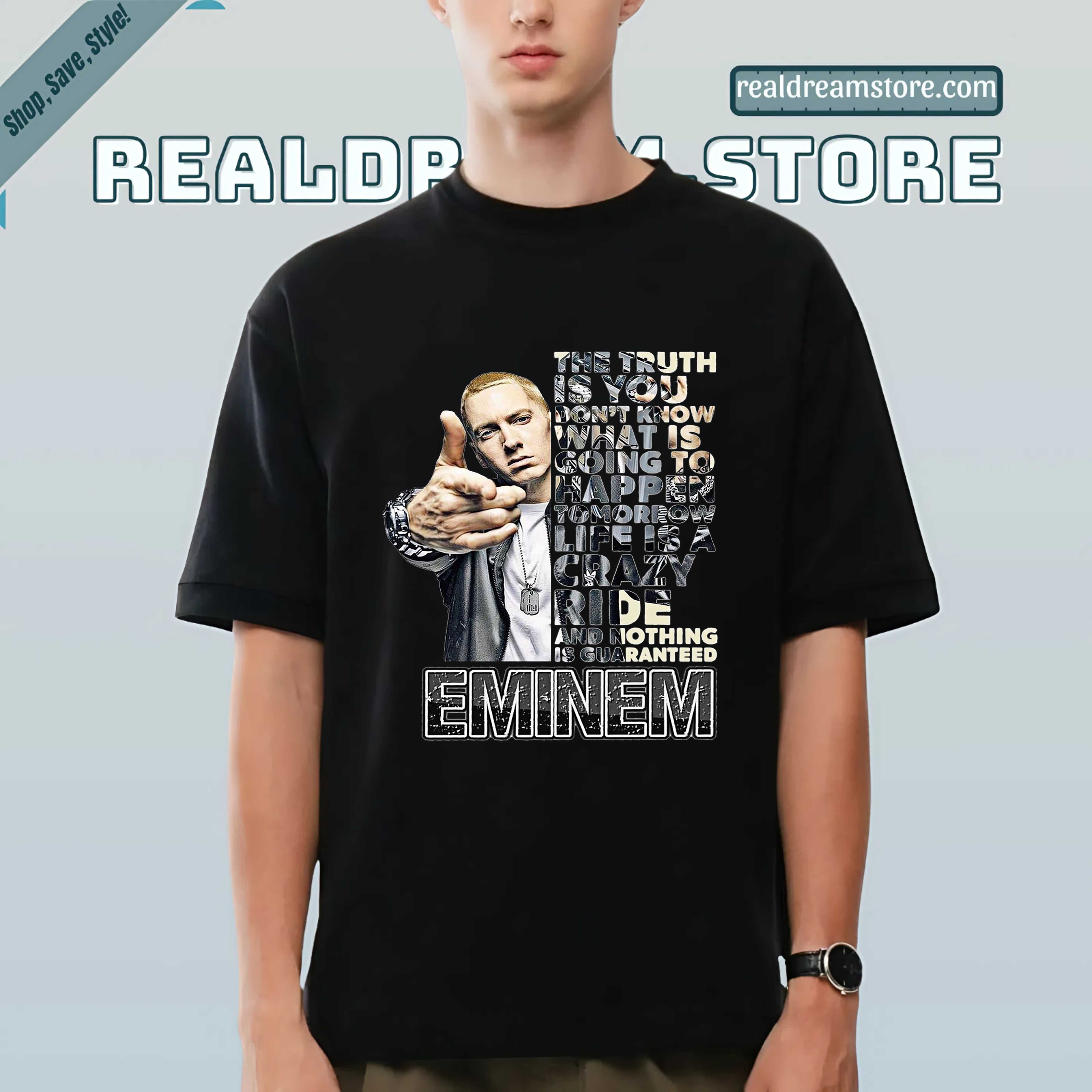 Eminem Crazy Ride Quote Tee - Official Eminem Life Bars Dark Color Tshirt Eminem Crazy Ride Quote Tee - Official Eminem Life Bars Dark Color Tshirt