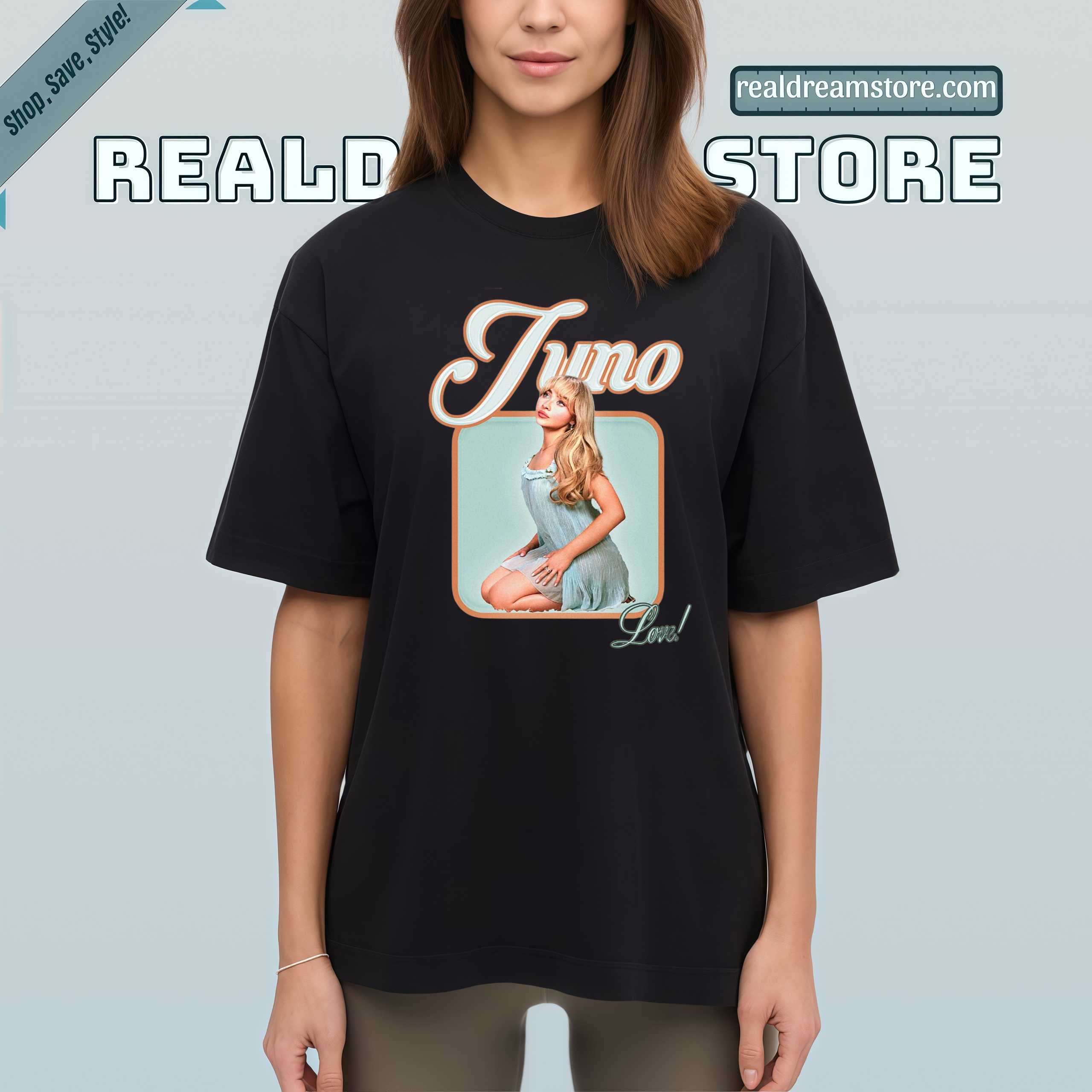 Juno Love Era Sabrina Carpenter Tee - Soft Retro Pop Aesthetic Dark Color Shirt Juno Love Era Sabrina Carpenter Tee - Soft Retro Pop Aesthetic Dark Color Shirt