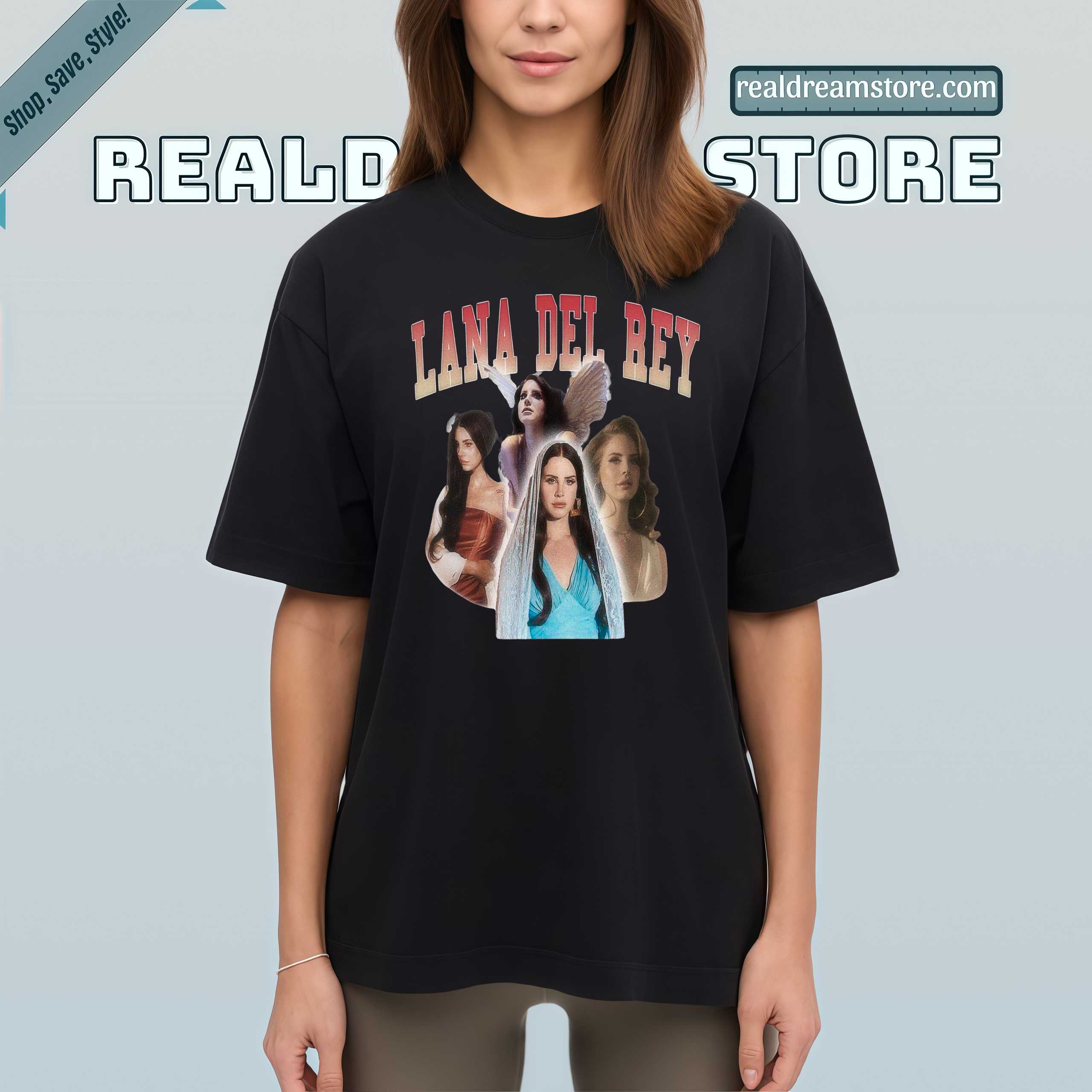 Lana Del Rey Angelic Vision Tee - Western Dreamcore Dark Color Tshirt Lana Del Rey Angelic Vision Tee - Western Dreamcore Dark Color Tshirt