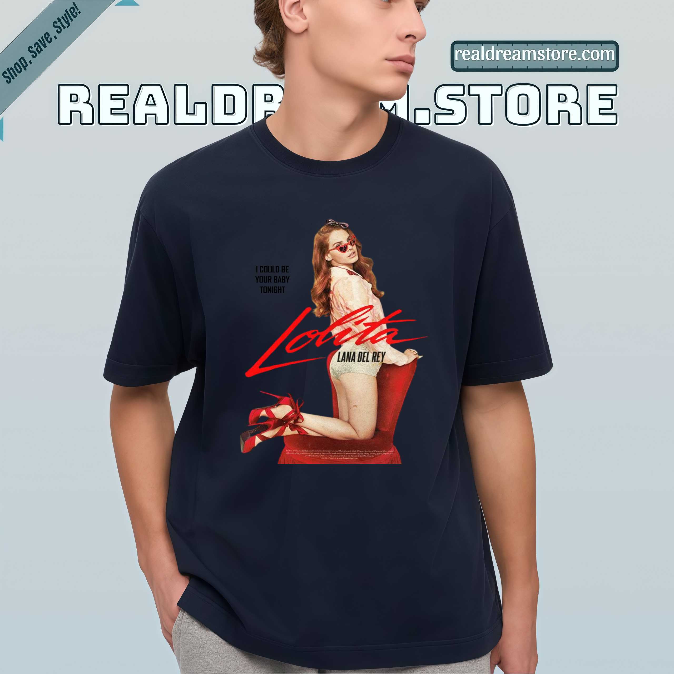 Lolita Lana Tee - Red Heart Glasses Vintage Dark Color Shirt Lolita Lana Tee - Red Heart Glasses Vintage Dark Color Shirt