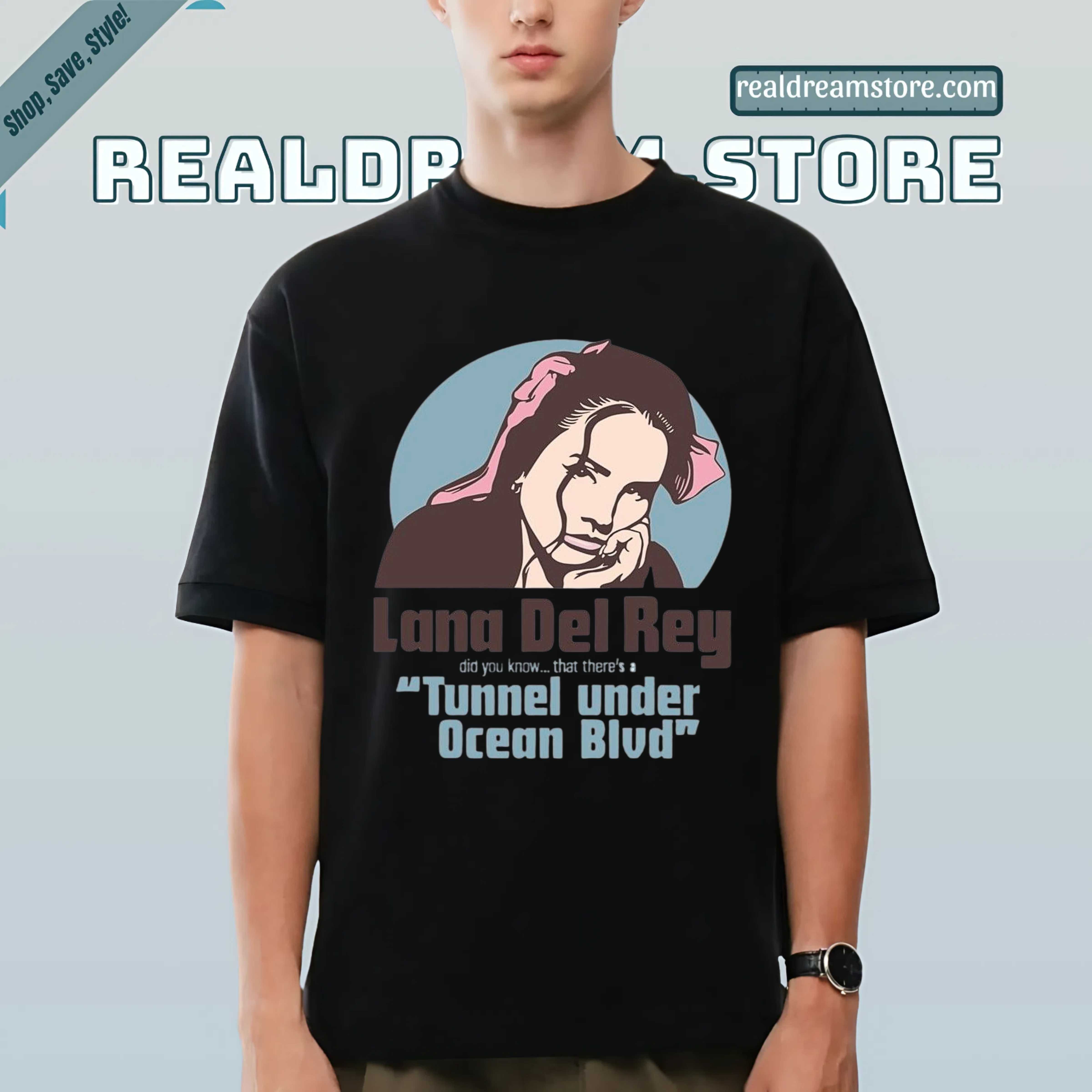 Tunnel Under Ocean Blvd Tee - Lana Del Rey Retro Dark Color Tee Tunnel Under Ocean Blvd Tee - Lana Del Rey Retro Dark Color Tee