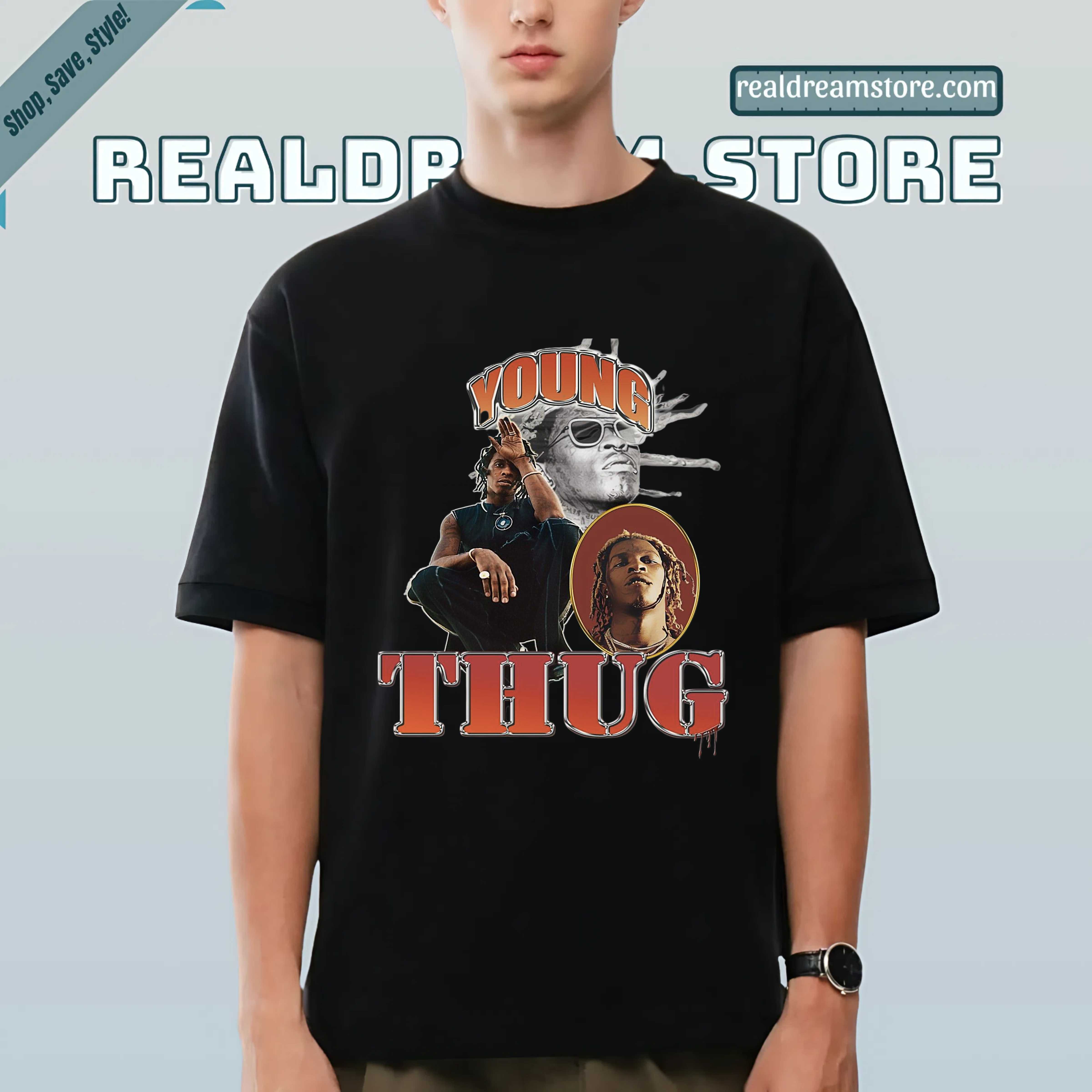 Young Thug Vintage Trio Tee - Hip Hop Legend Dark Color Tee