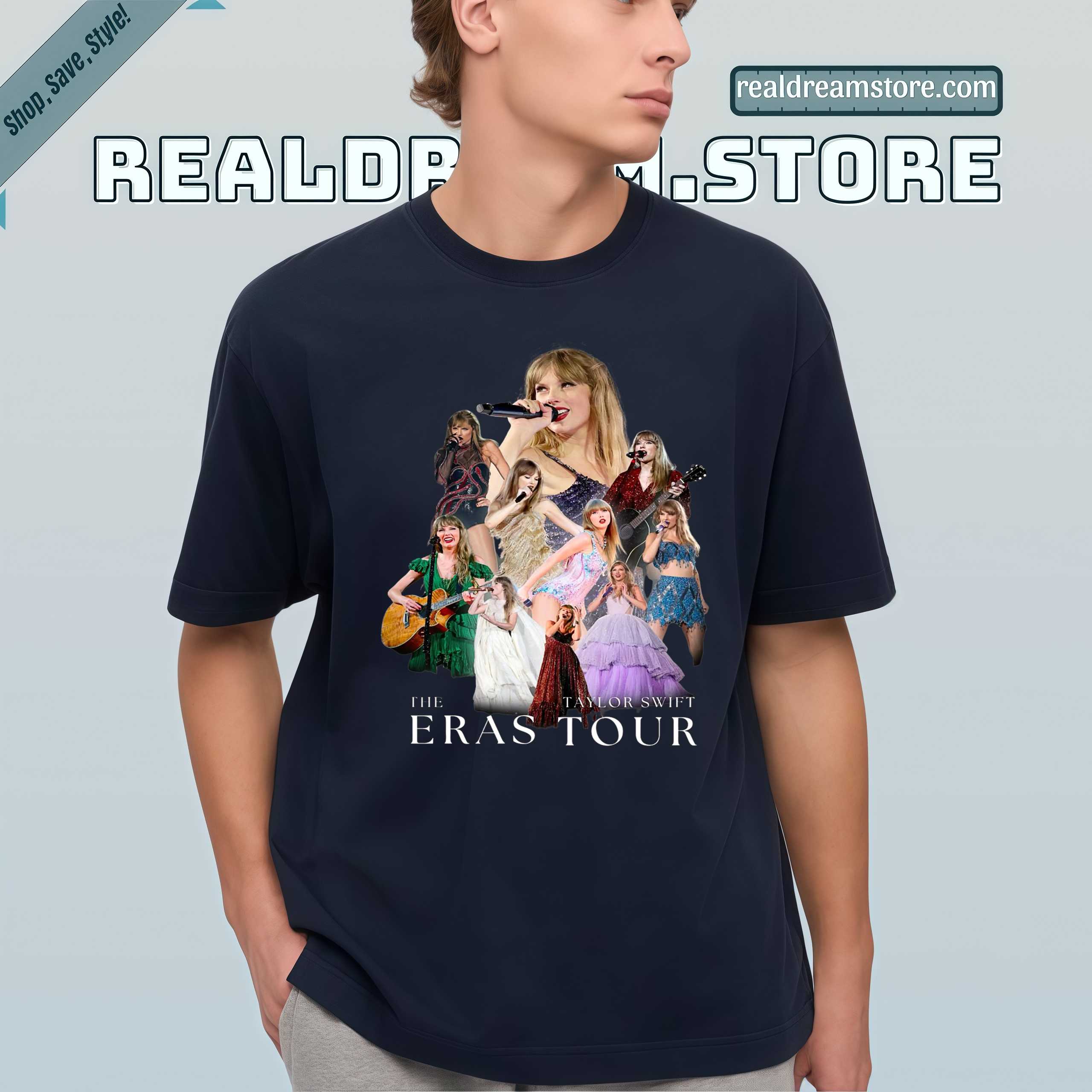 Taylor Swift The Eras Tour Collage Tee - Colorful Stage Moments Fan Shirt