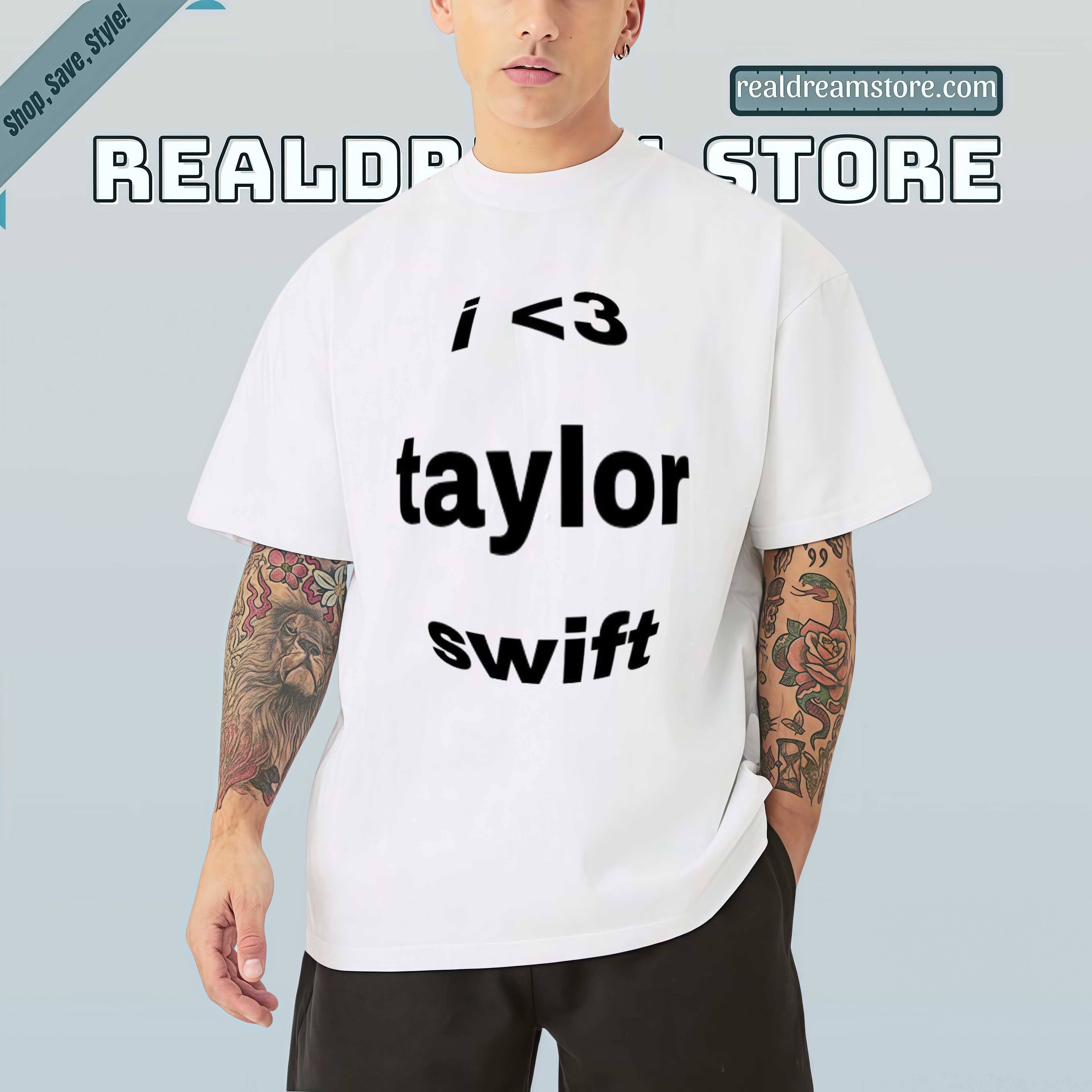 I Love Taylor Swift Wavy Text Tee - Bold Minimalist Fan Light Color Shirt