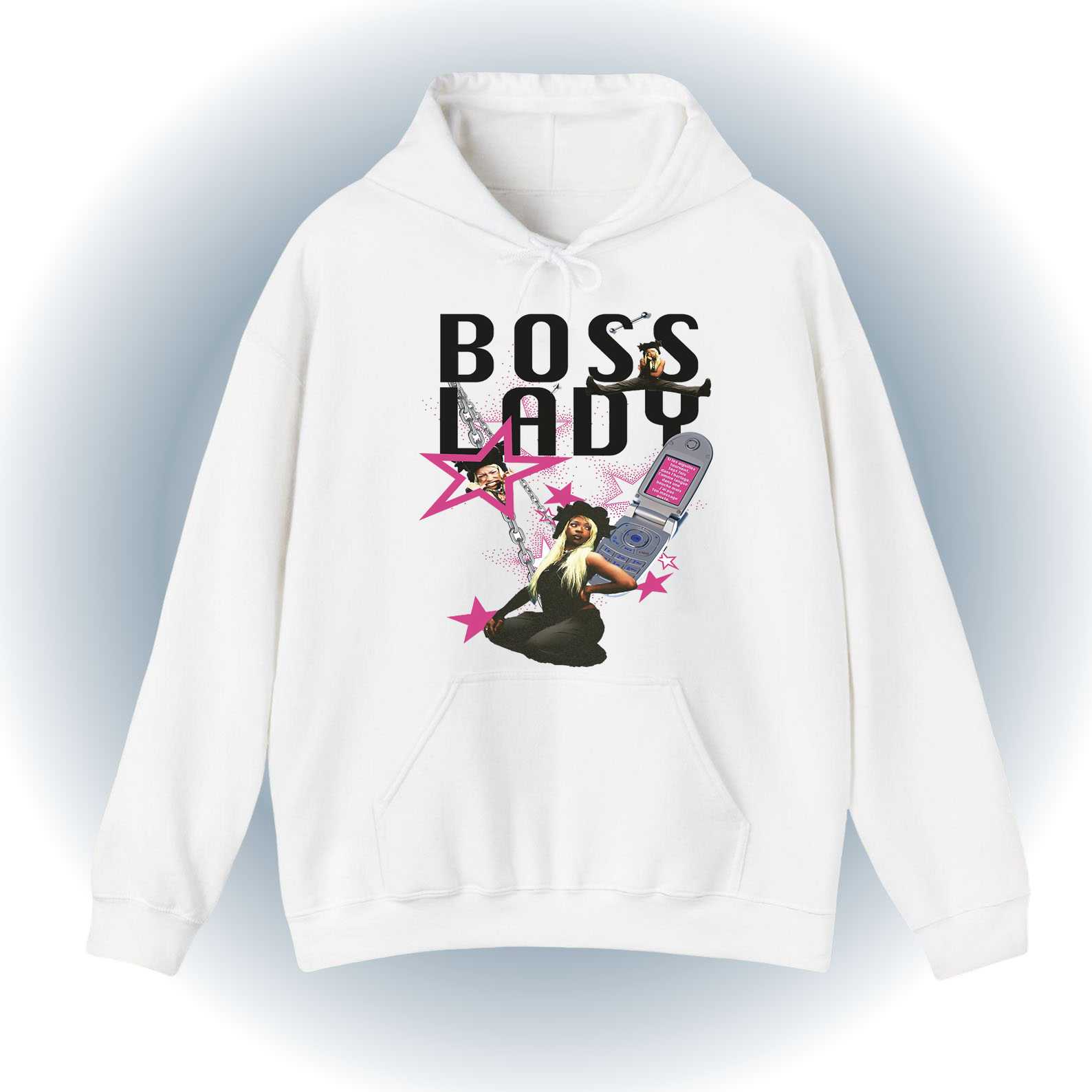 Boss Lady Hoodie – Y2k Pink Star Hoodie