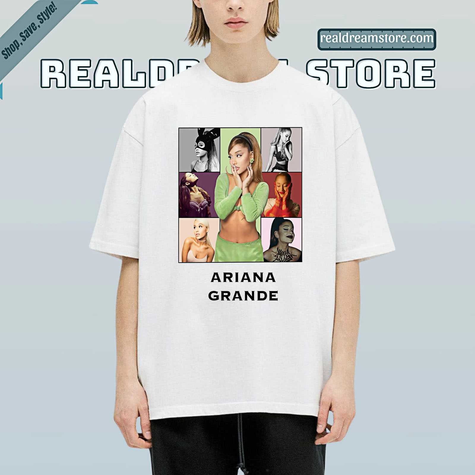 Ariana Grande Eras Collage Graphic Tee - Pop Diva Fan Shirt Ariana Grande Eras Collage Graphic Tee - Pop Diva Fan Shirt