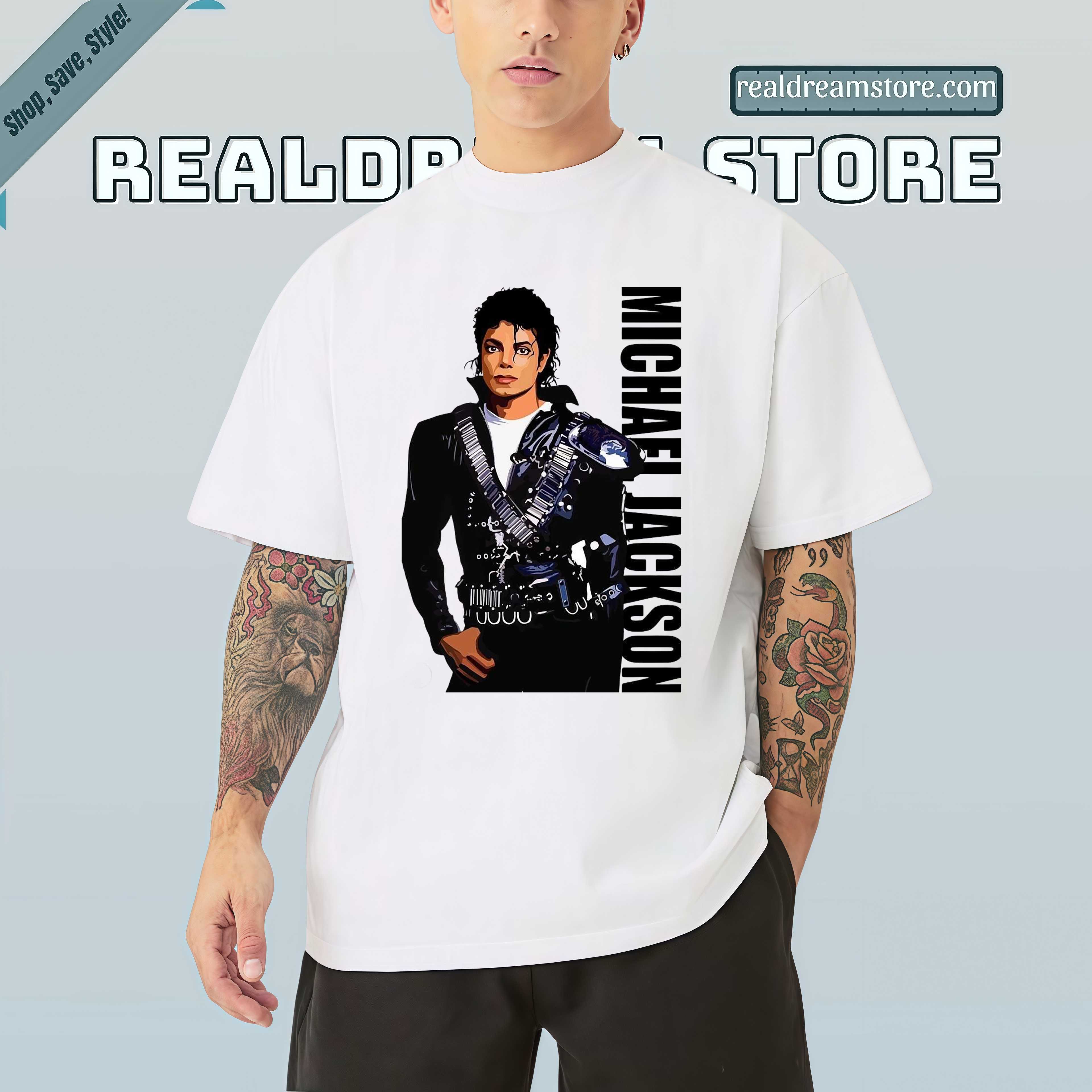 Michael Jackson Bad Era Leather Jacket Tee - Vintage Classic Pop King Tribute Shirt Michael Jackson Bad Era Leather Jacket Tee - Vintage Classic Pop King Tribute Shirt