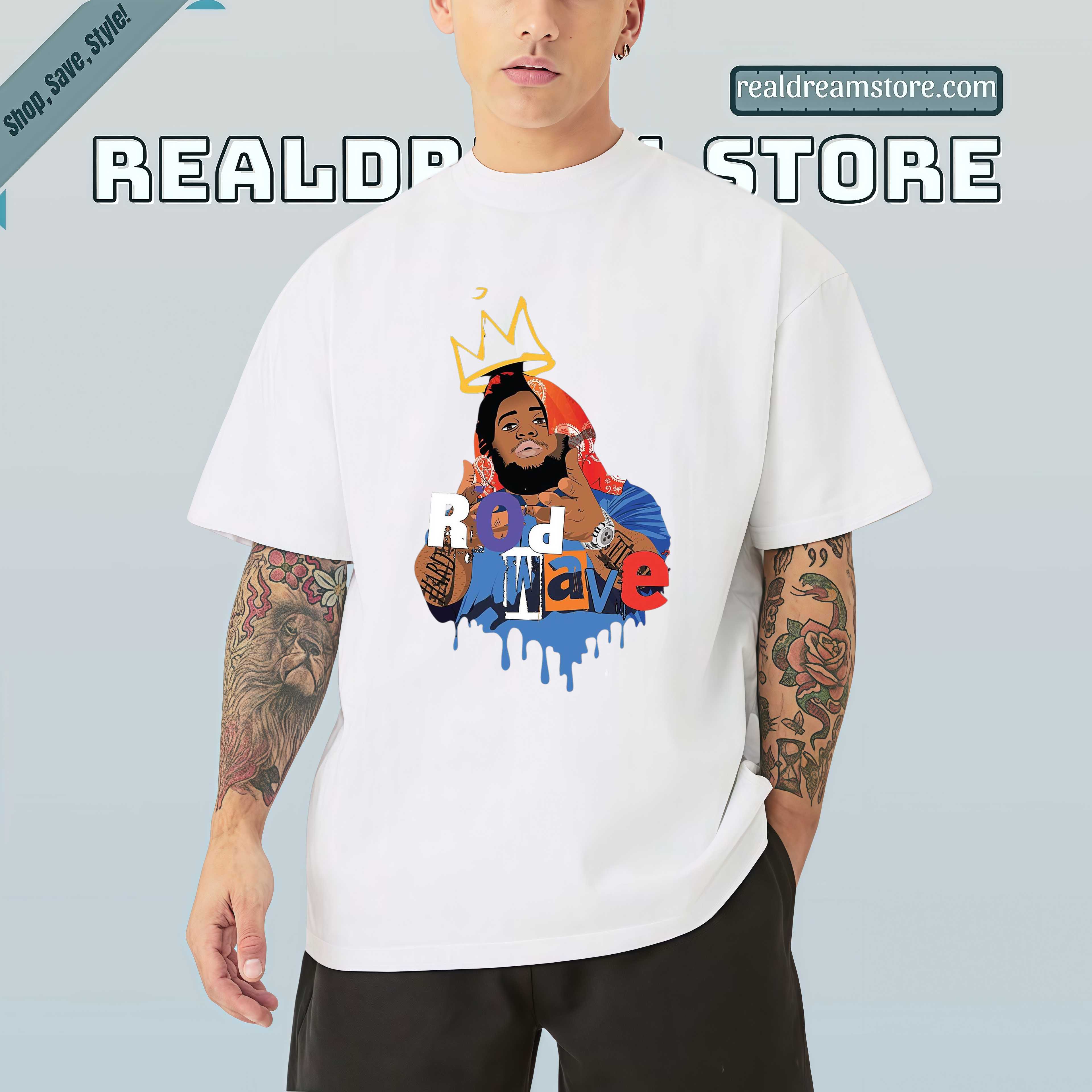 Rod Wave King Of Pain Graphic Tee - Drip Art Rap Fan Shirt