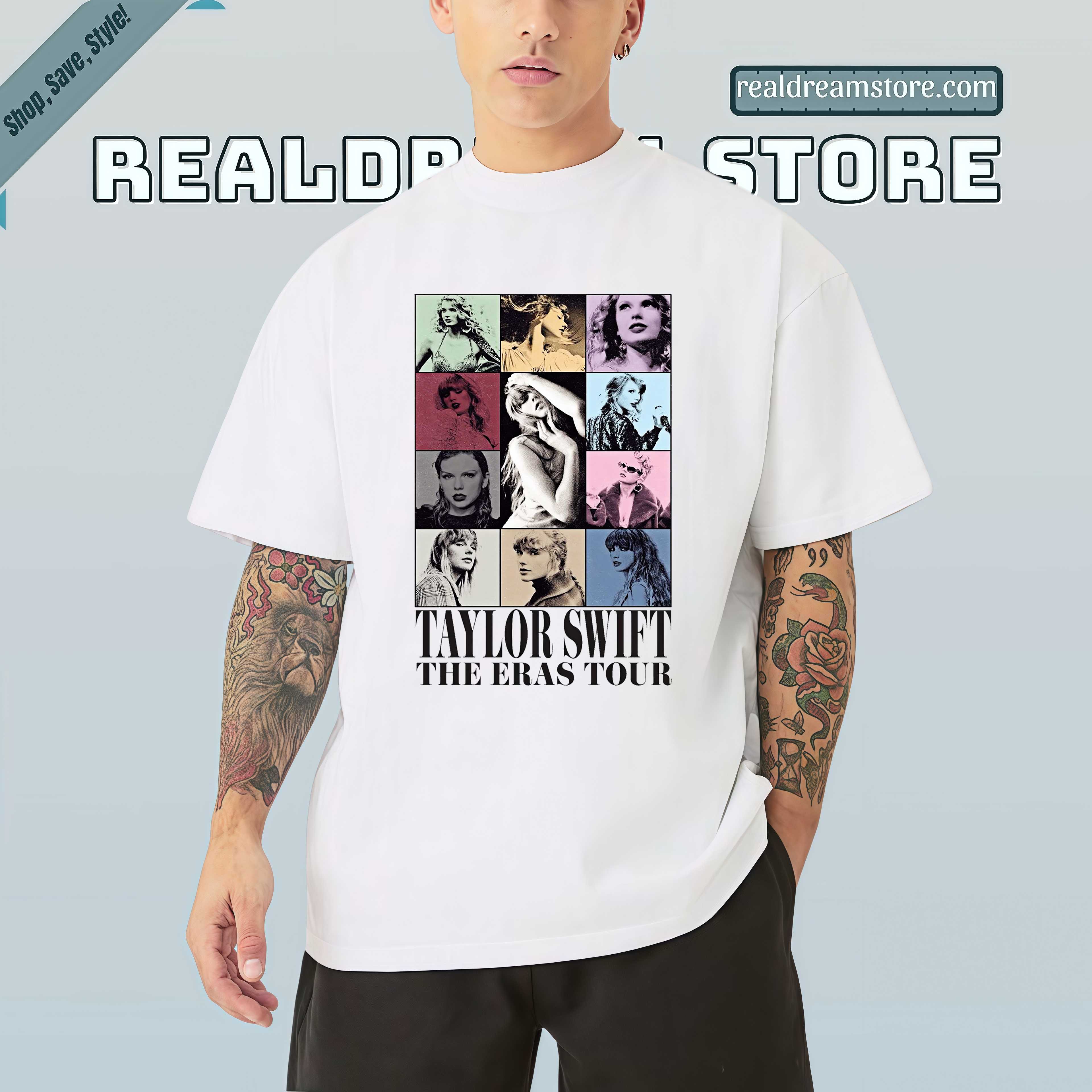 Taylor Swift The Eras Tour Retro Collage Tee - Aesthetic Swiftie Fan Shirt