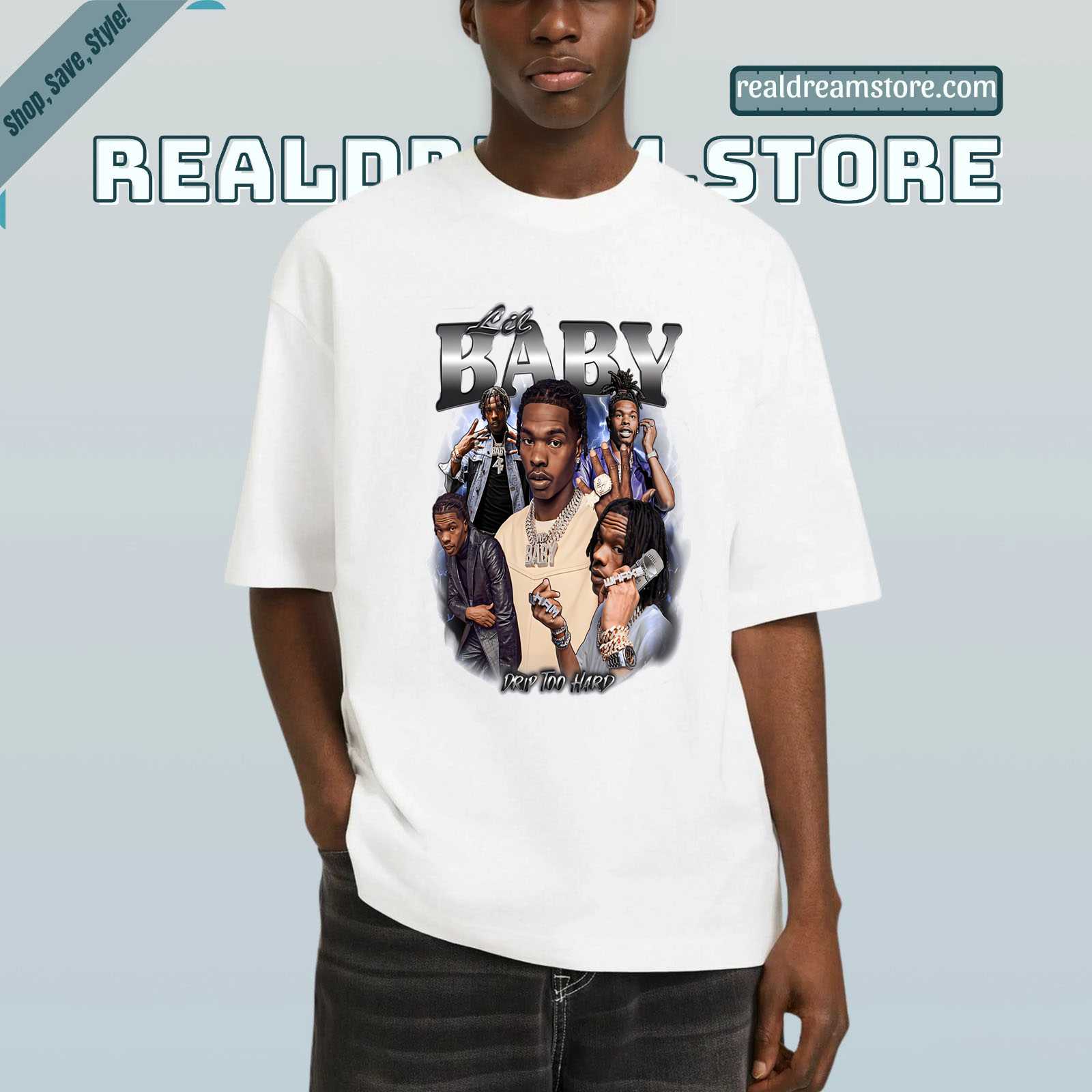 Lil Baby Drip Too Hard Collage Tee - Vintage Rap Legend Fan Shirt Lil Baby Drip Too Hard Collage Tee - Vintage Rap Legend Fan Shirt