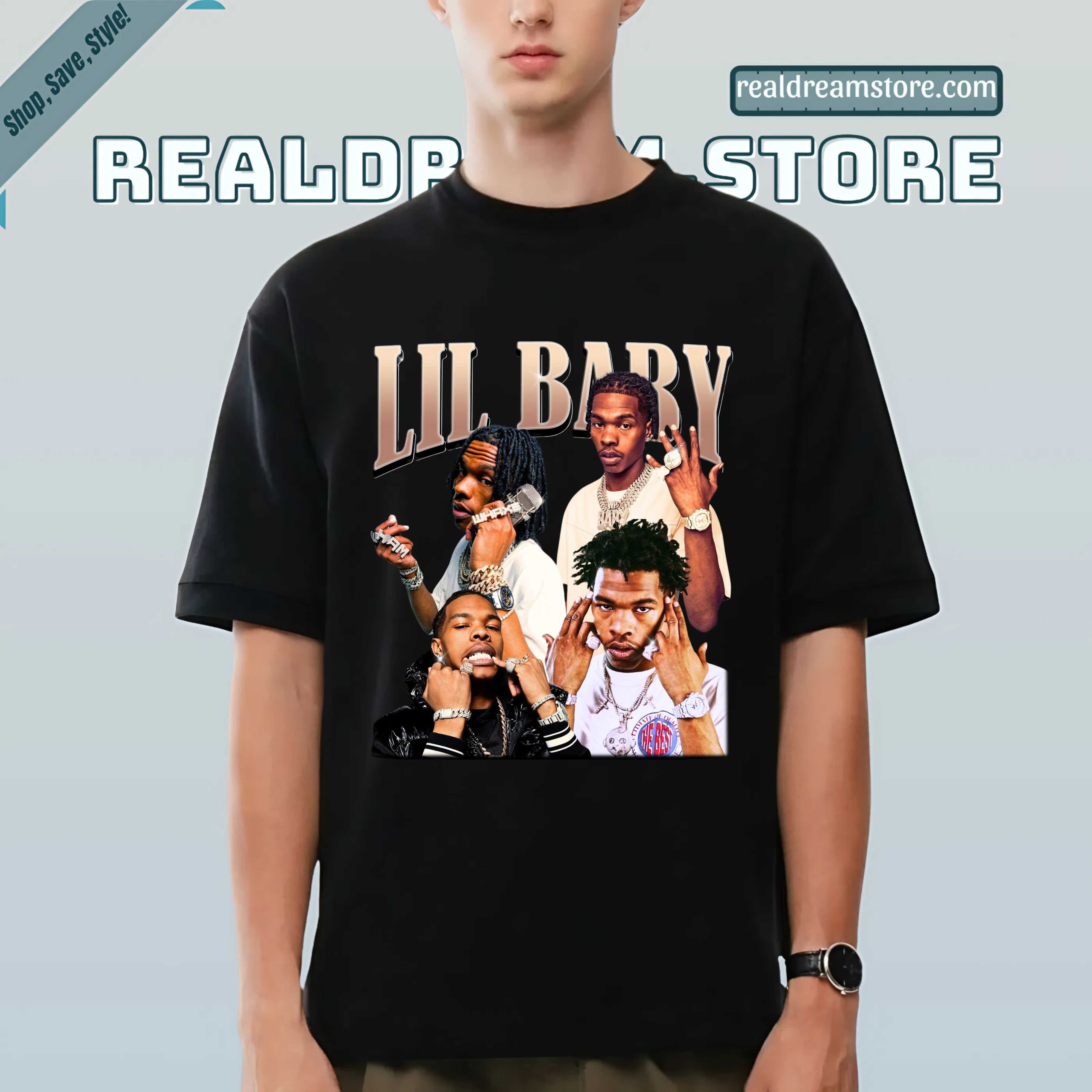 Lil Baby Iconic Collage Graphic Tee - Vintage Rap Aesthetic Fan Dark Color Shirt Lil Baby Iconic Collage Graphic Tee - Vintage Rap Aesthetic Fan Dark Color Shirt