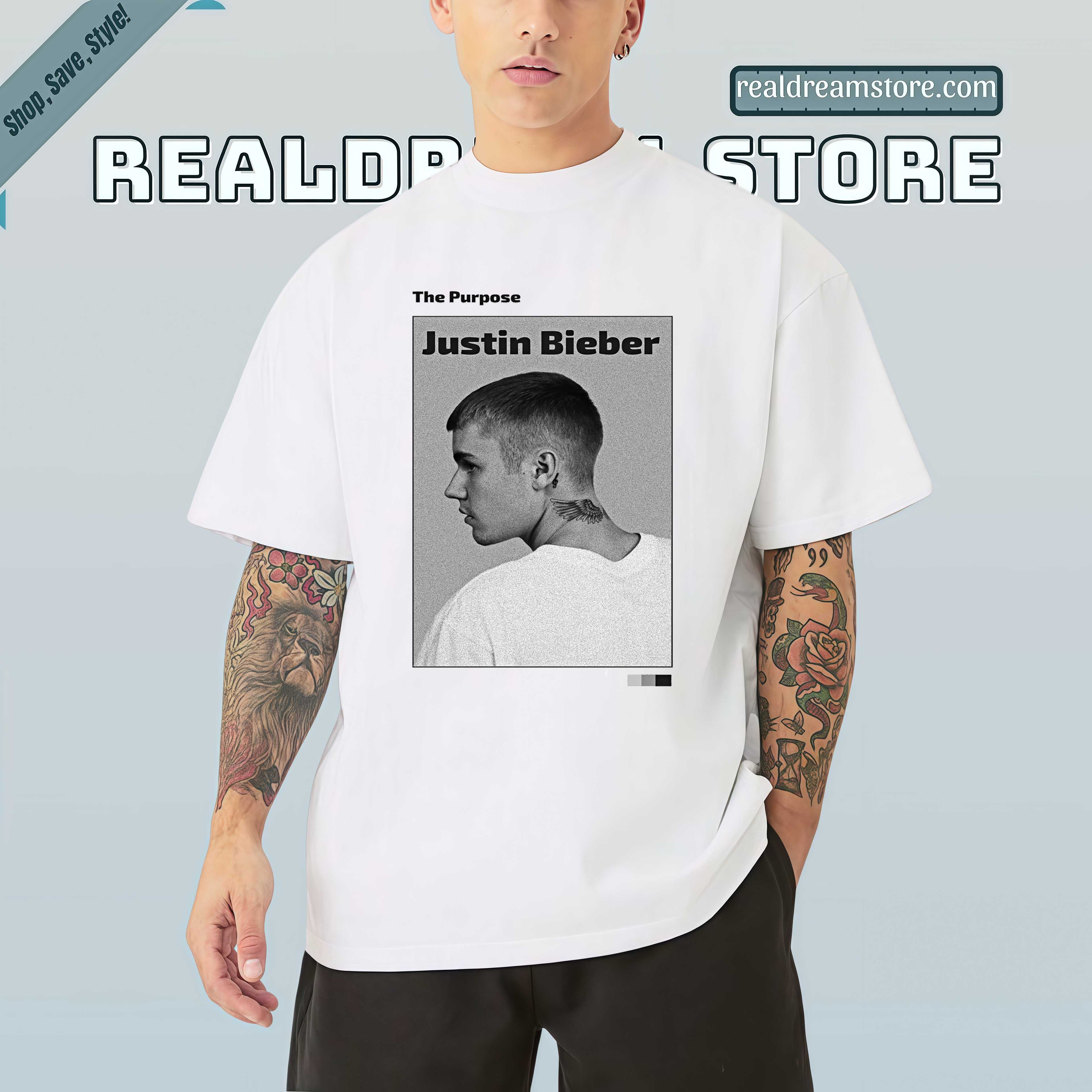 Justin Bieber Purpose Era Monochrome Tee - Minimalist Album Tribute Shirt Justin Bieber Purpose Era Monochrome Tee - Minimalist Album Tribute Shirt