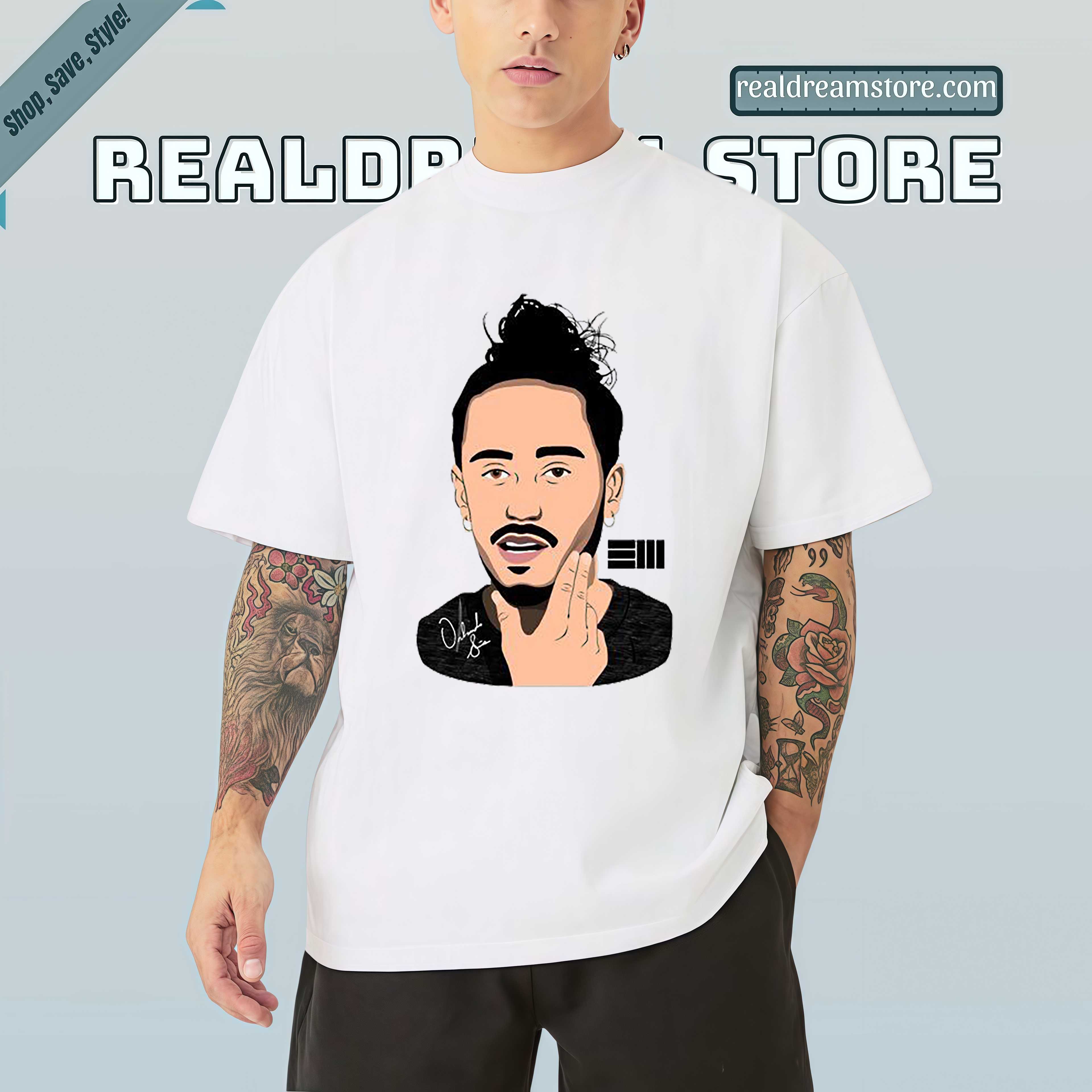 Russ Line Art Graphic Tee - Minimalist Rap Icon Tribute Shirt