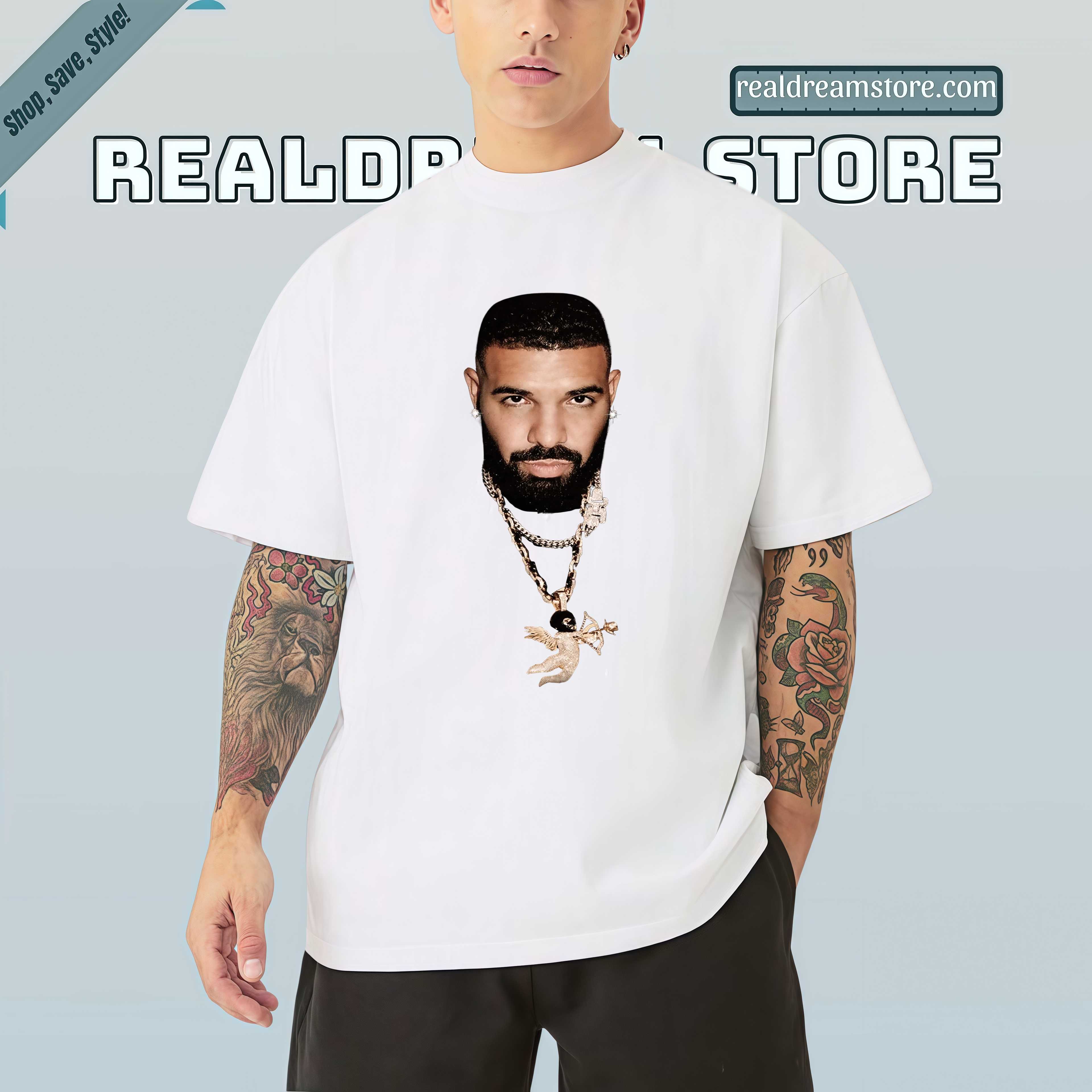 Drake Bling Necklace Tee - The Drake Iconic Portrait Shirt