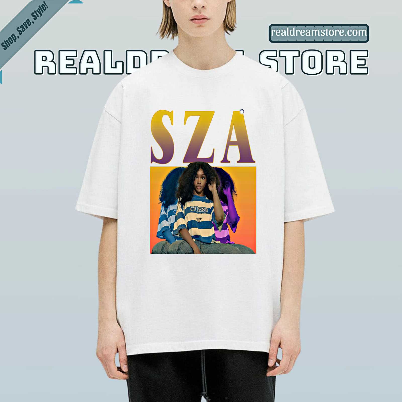 Sza Retro Vibe Tee Sza - Sunset Stripes Tshirt