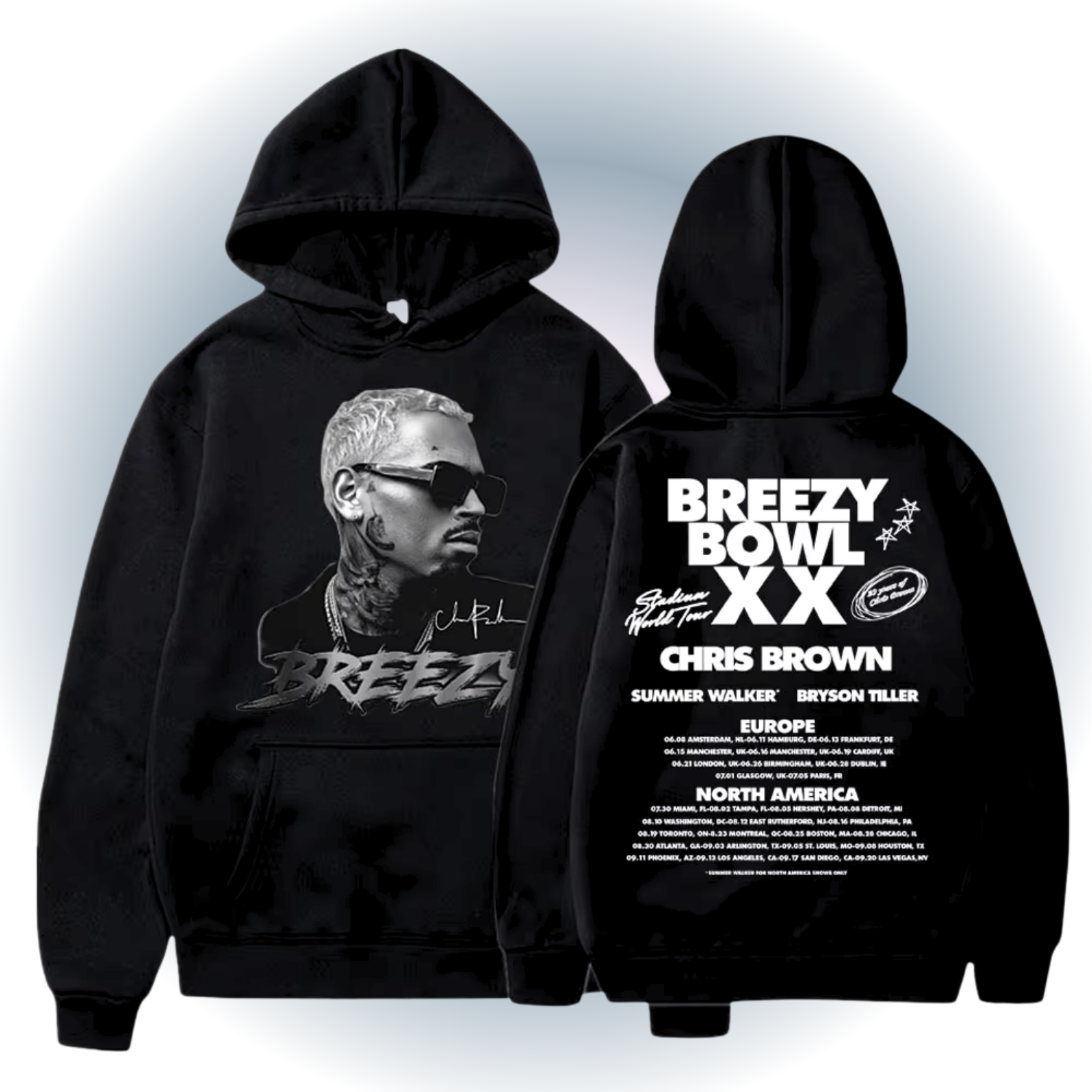 Chris Brown Breezy Bowl Hoodie - Tour Merch Chris Brown Breezy Bowl Hoodie - Tour Merch