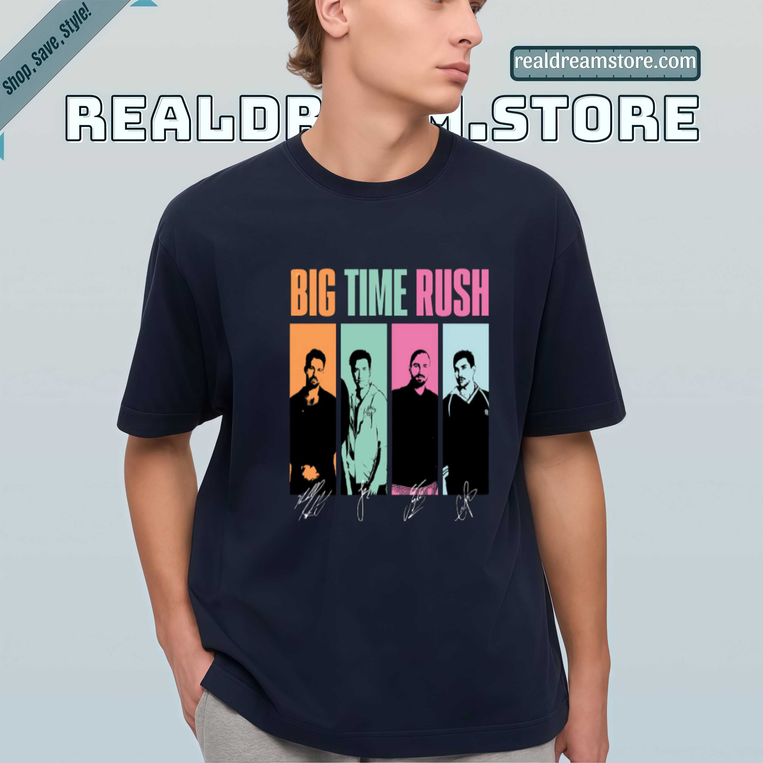 Big Time Rush Pop Art Retro Graphic Tee - Bold Color Block Boy Band Shirt Big Time Rush Pop Art Retro Graphic Tee - Bold Color Block Boy Band Shirt