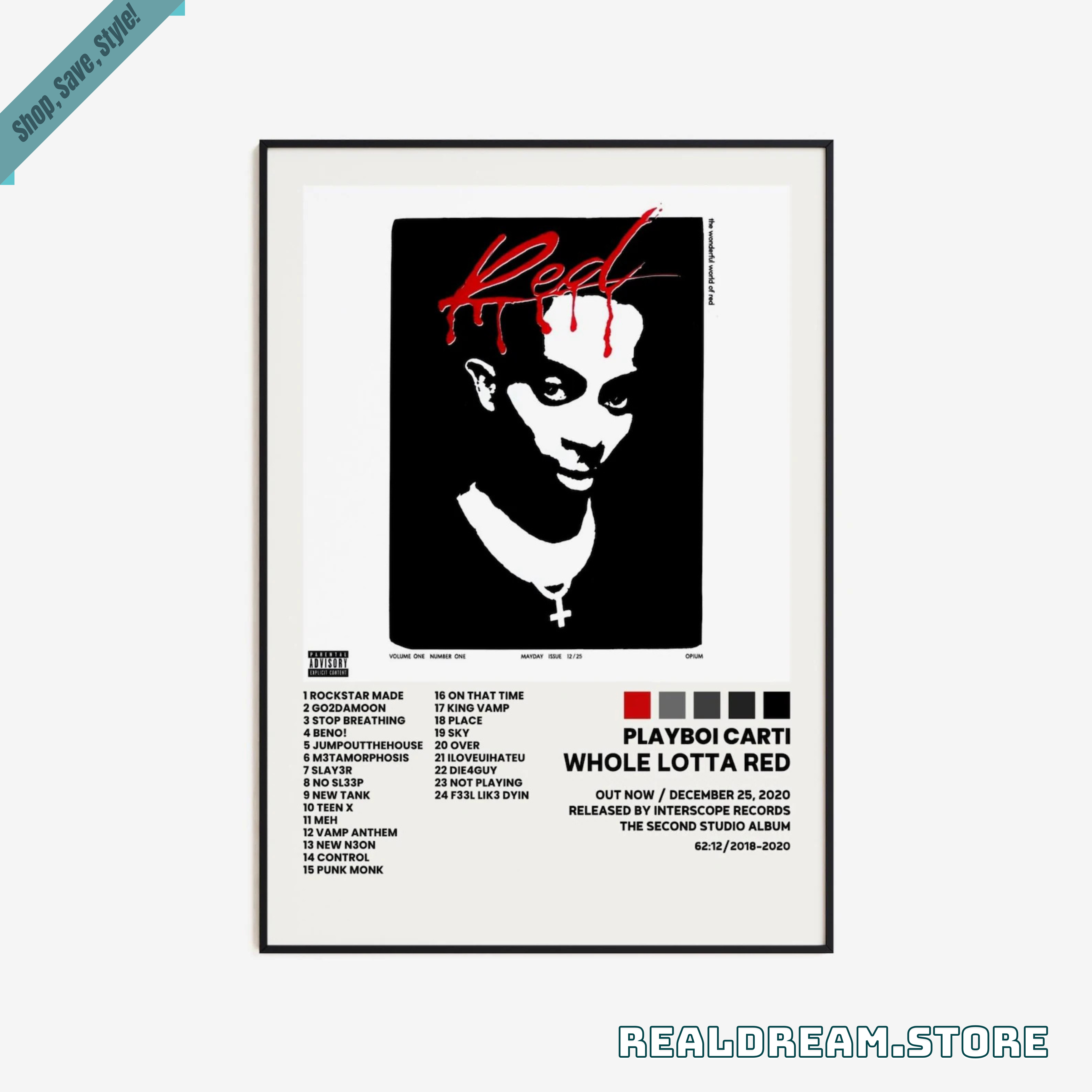 Playboi Carti Whole Lotta Red Poster - Vampire Aesthetic Decor