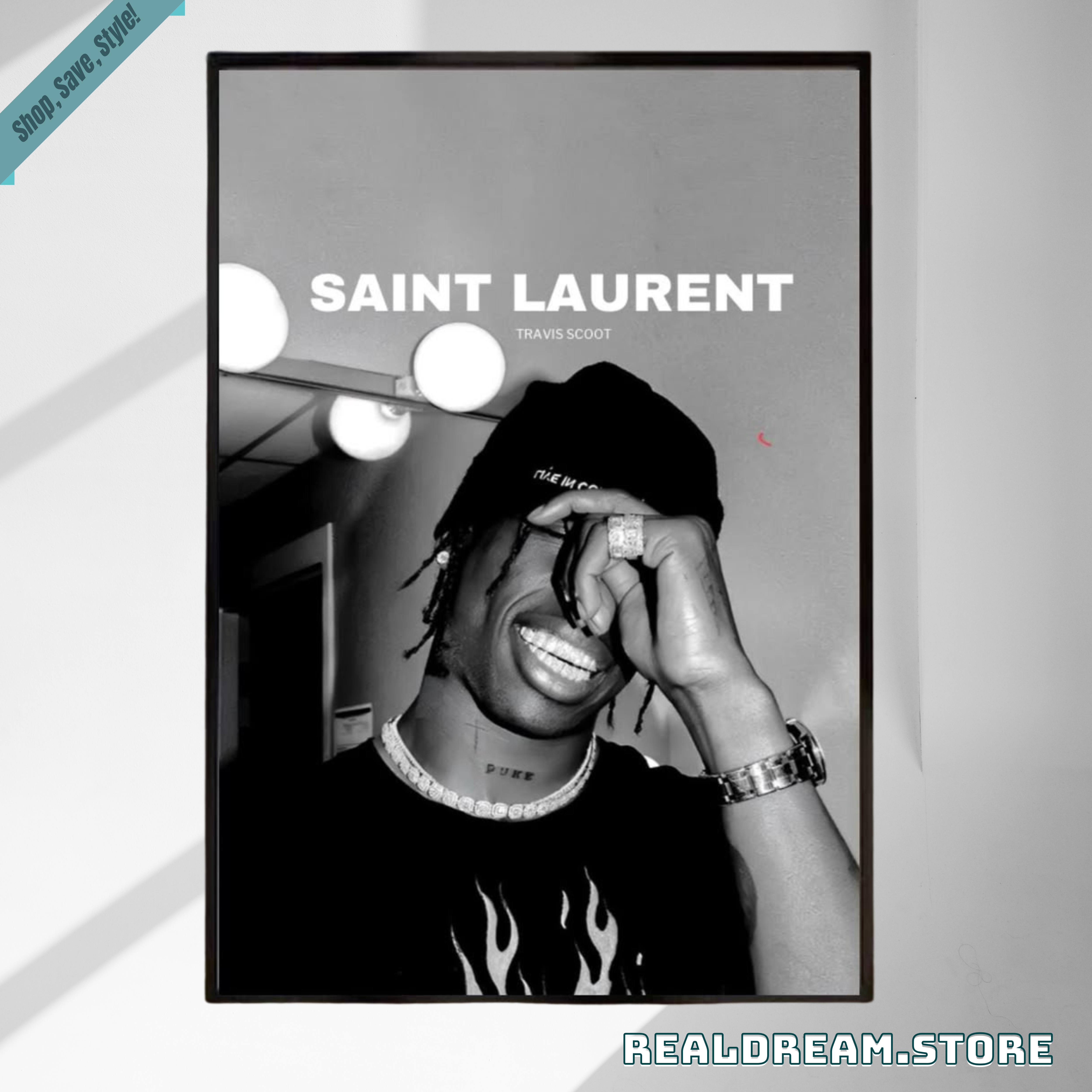 Travis Scott Saint Laurent Poster - Fashion Hiphop Wall Art Print