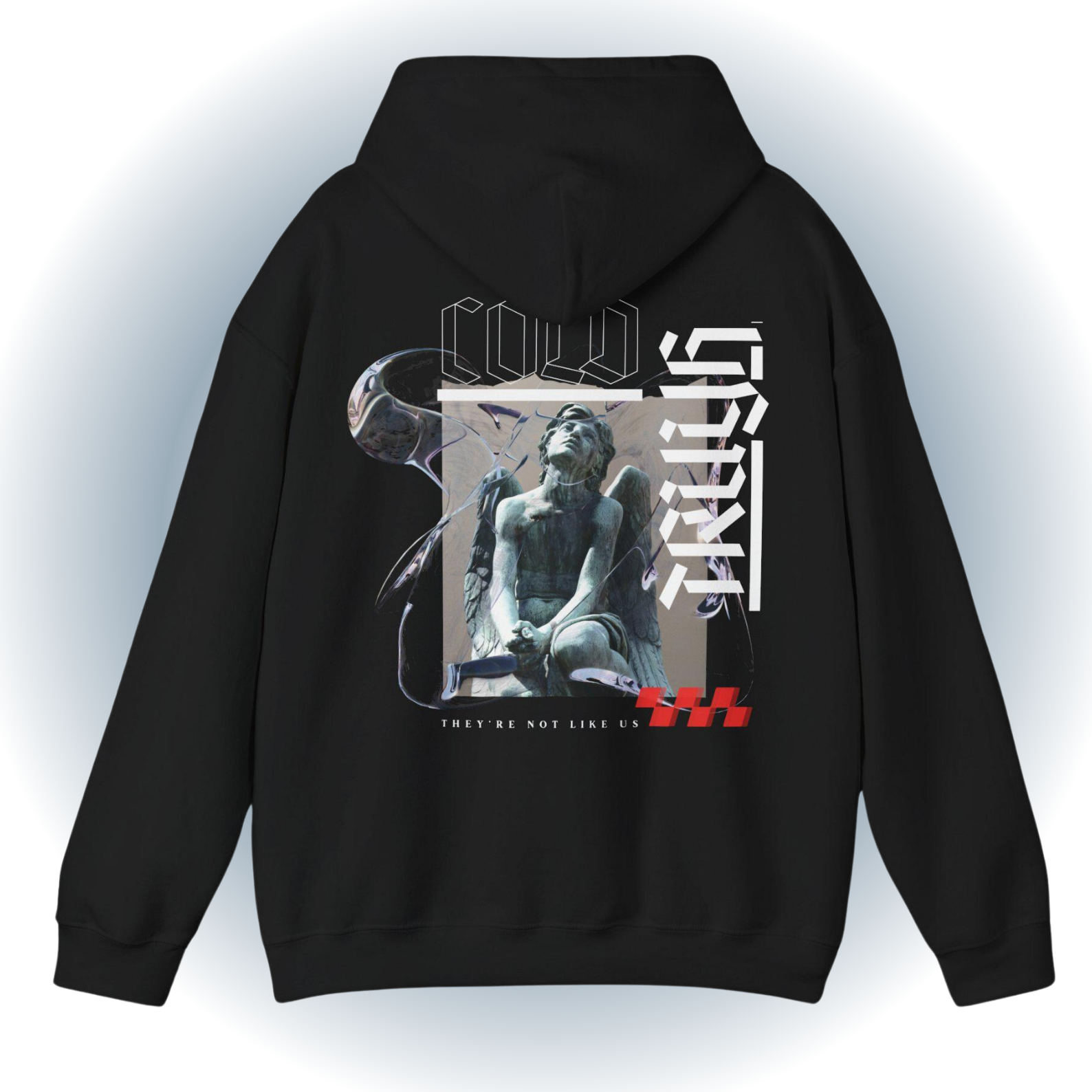 Abstract Streetwear Hoodie - Angel Statue Design