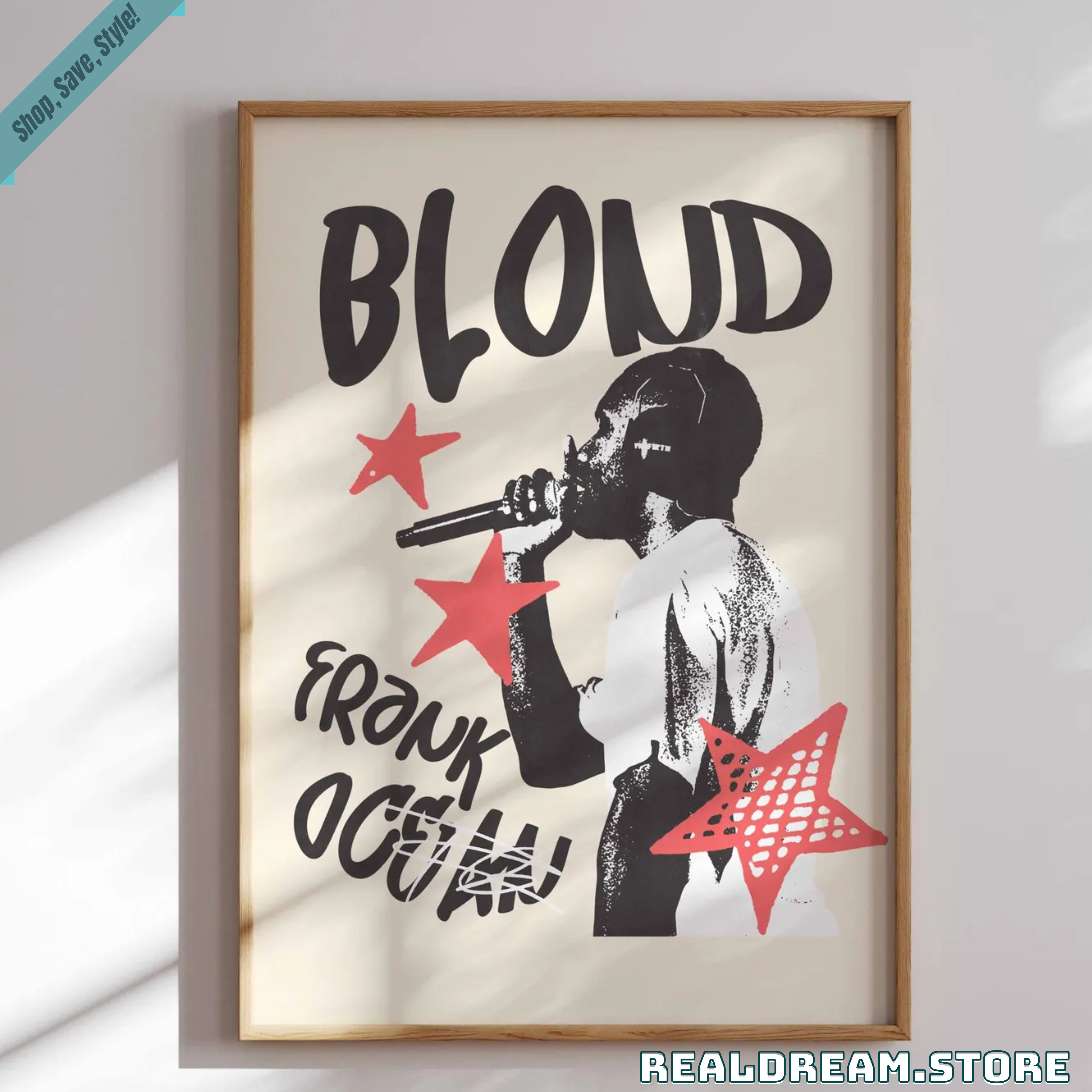 Frank Ocean Blond Poster - Indie Pop Art Style Music Wall Decor