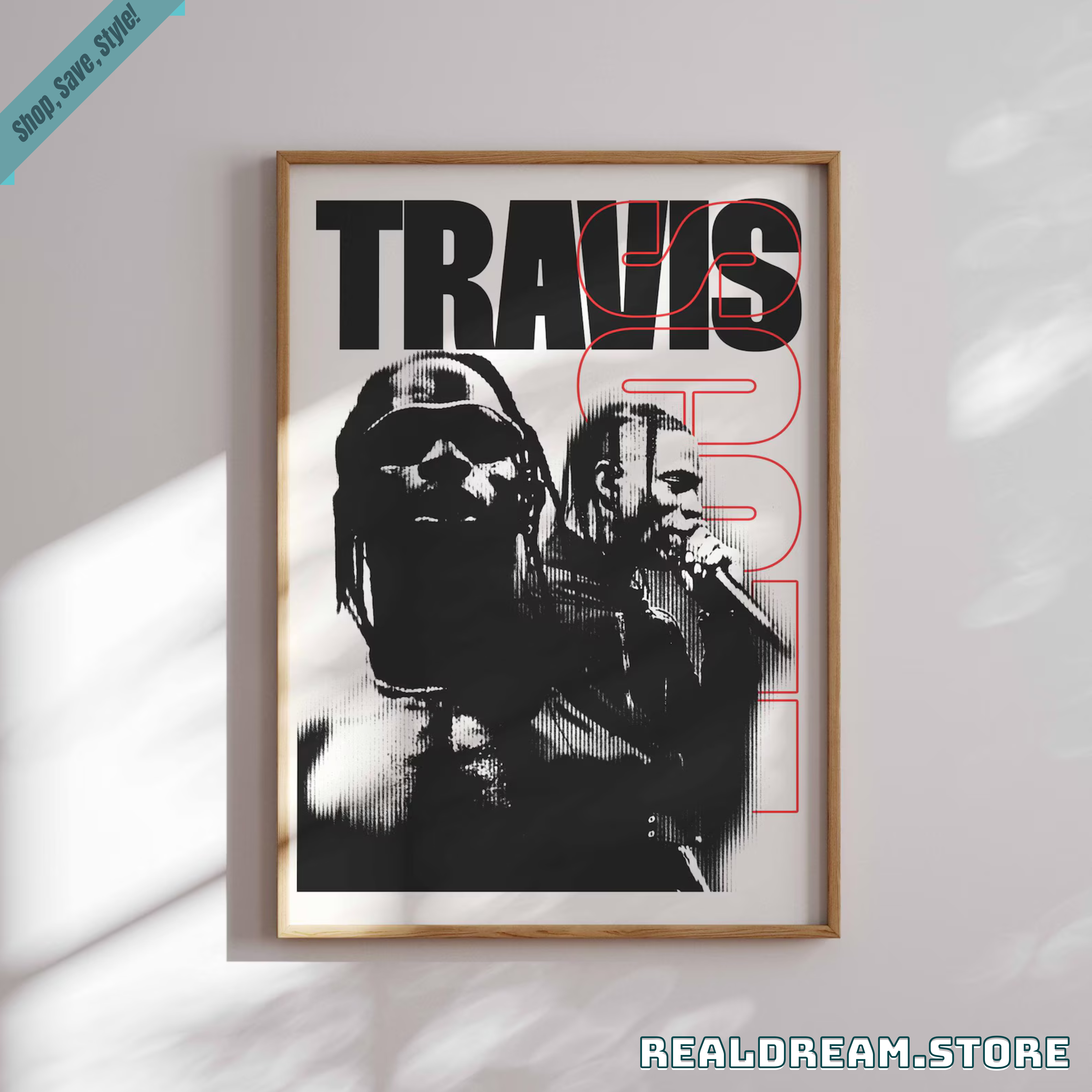 Travis Scott Halftone Poster - Modern Hip Hop Graphic Wall Art Decor 2 Travis Scott Halftone Poster - Modern Hip Hop Graphic Wall Art Decor 2