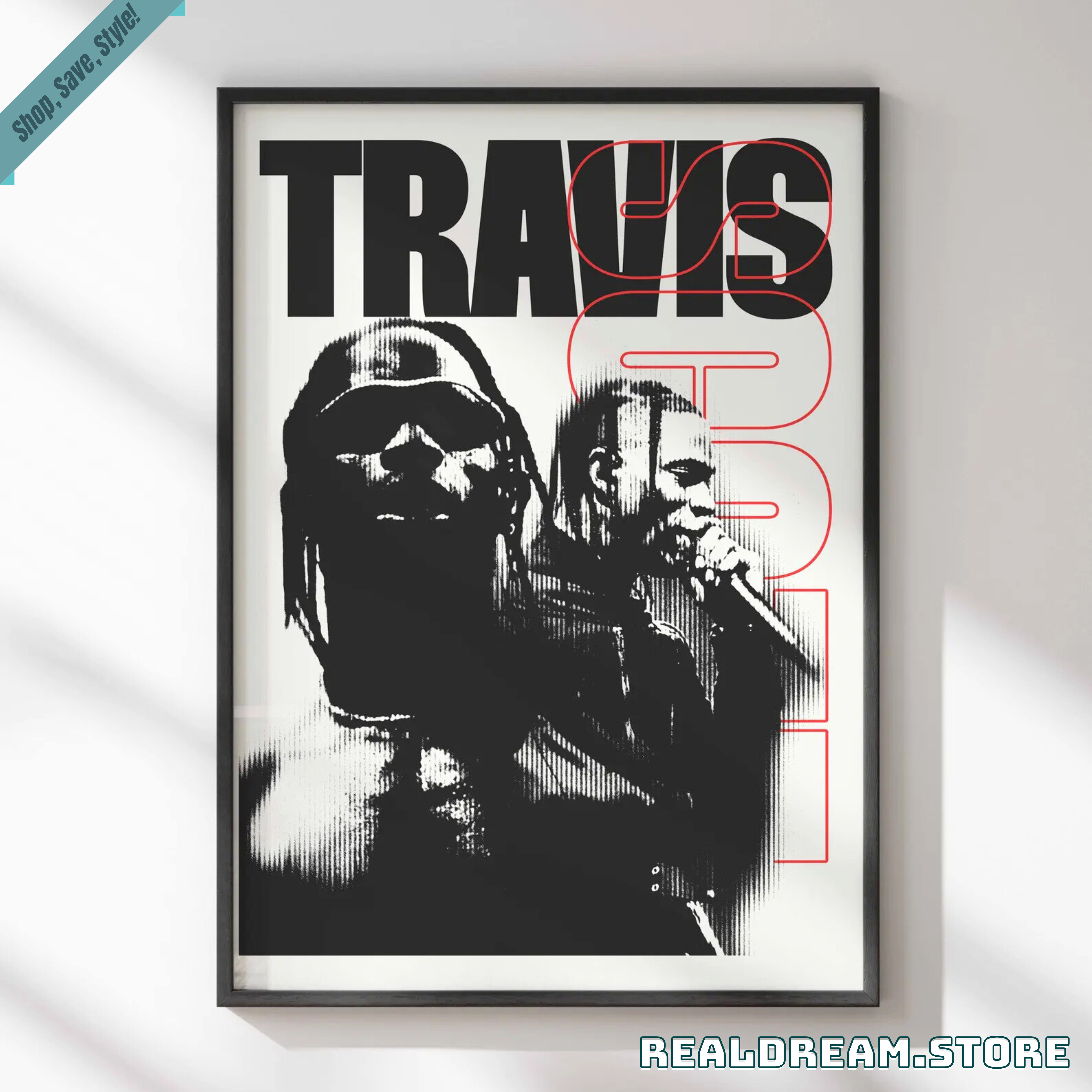 Travis Scott Halftone Poster - Modern Hip Hop Graphic Wall Art Decor 4 Travis Scott Halftone Poster - Modern Hip Hop Graphic Wall Art Decor 4